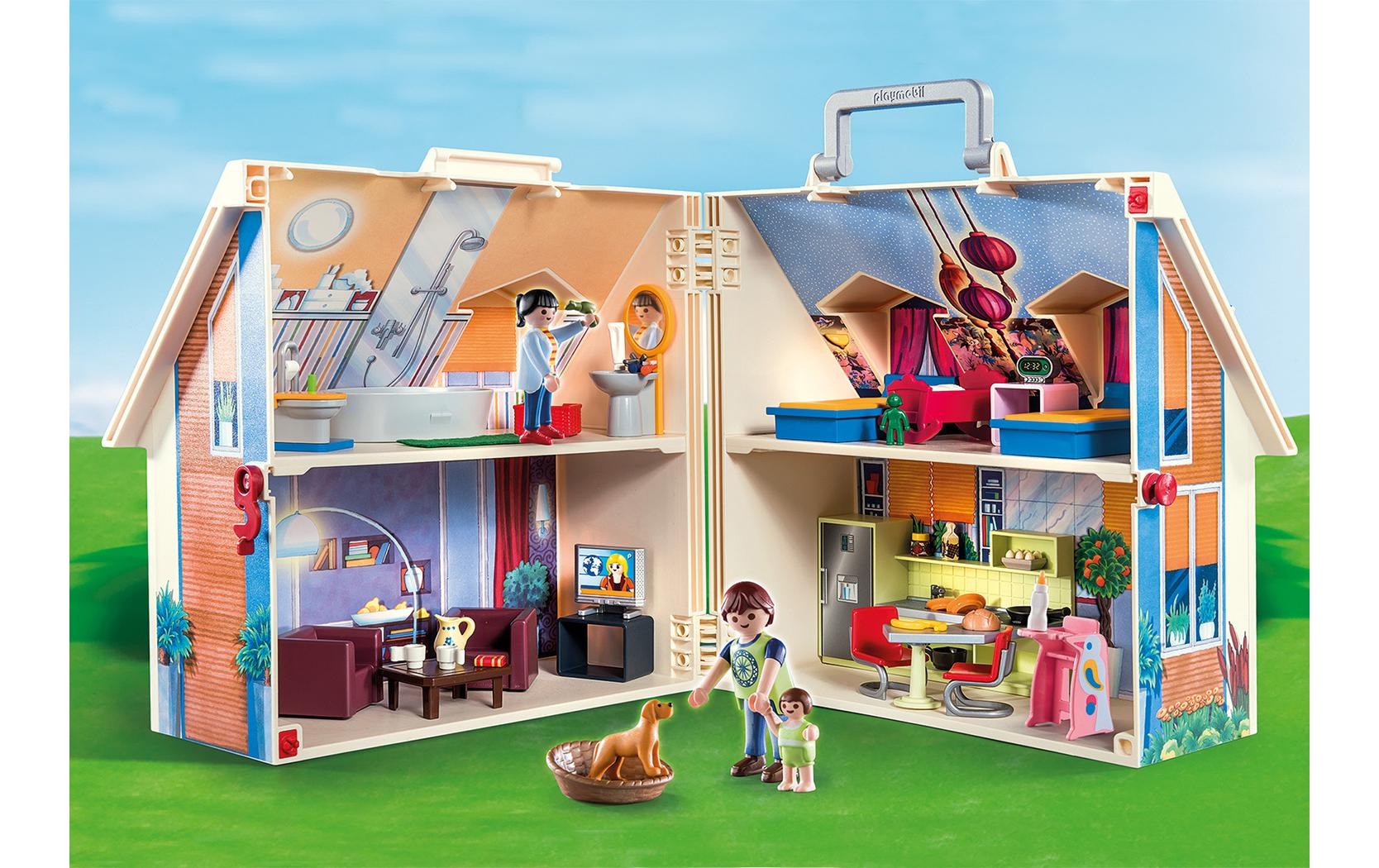 Playmobil® Spielbausteine »Dollhouse Mitnehm-Puppenhaus 70985«, (64 St.)