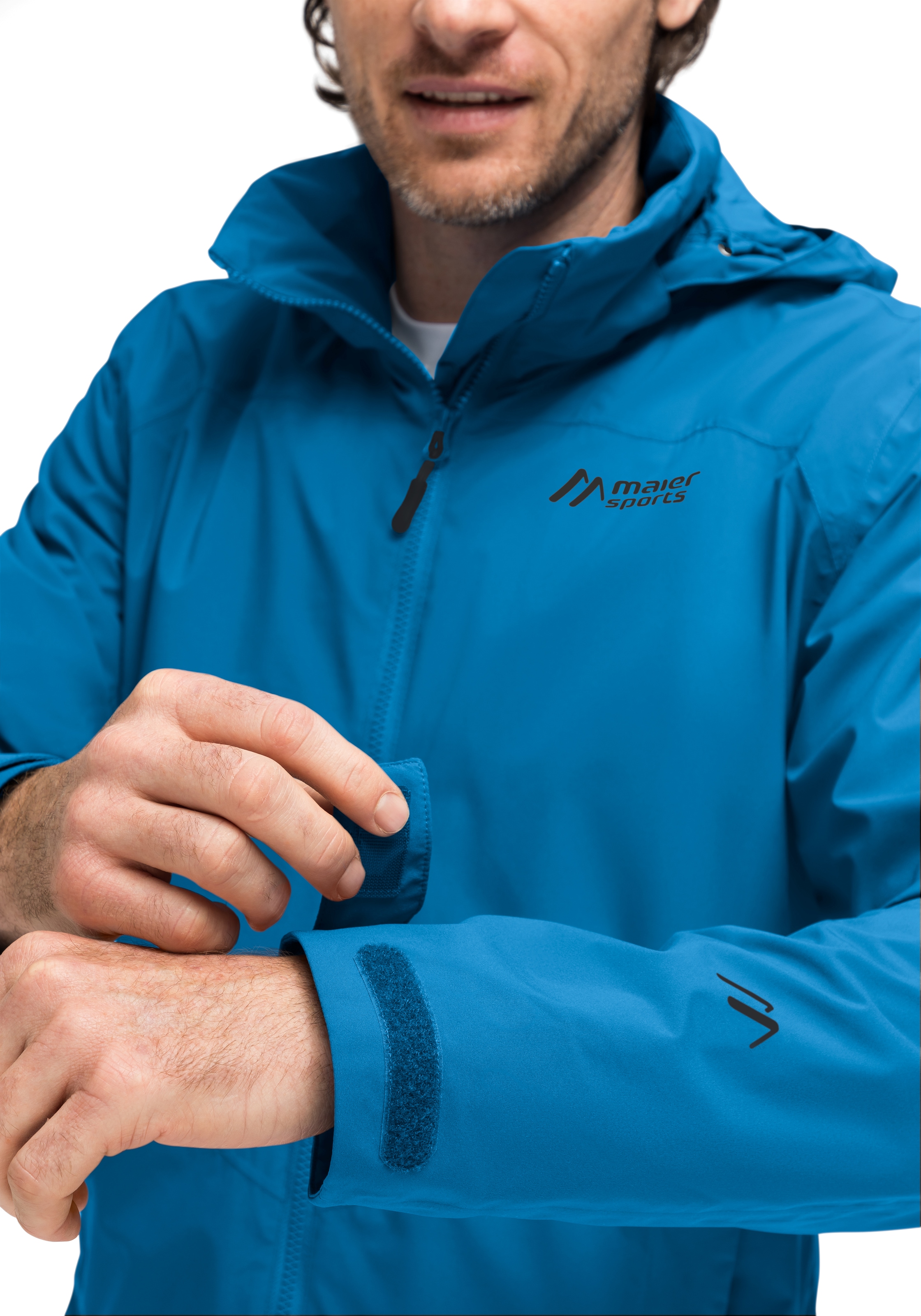 Maier Sports Outdoorjacke »Metor rec M«, Herren Regenjacke wasserdicht mit Kapuze, 2 Taschen aussen, Innentasche