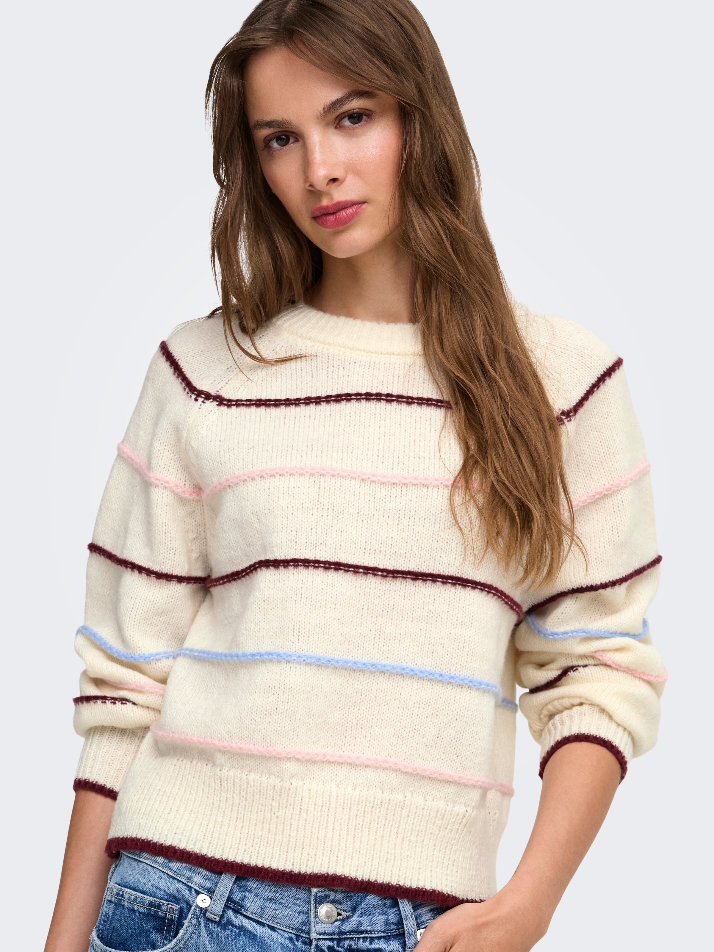 Image of ONLY Strickpullover "ONLADORA LS O-NECK NCA KNT" Kunstfaser, regular fit