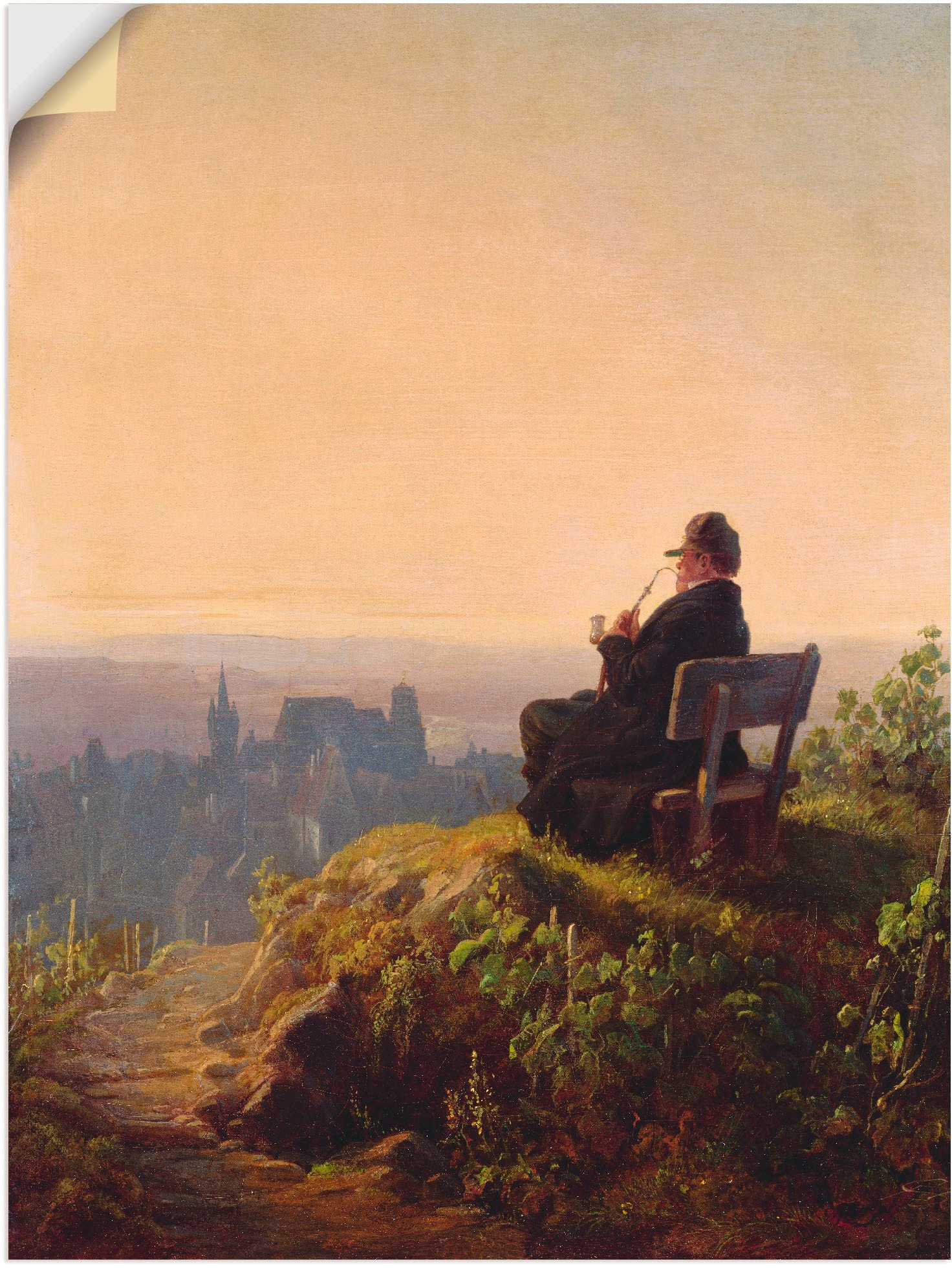 Image of Artland Wandbild »Friedlicher Abend«, Mann, (1 St.), in vielen Grössen & Produktarten -Leinwandbild, Poster, Wandaufkleber / Wandtattoo auch für Badezimmer geeignet bei Ackermann Versand Schweiz