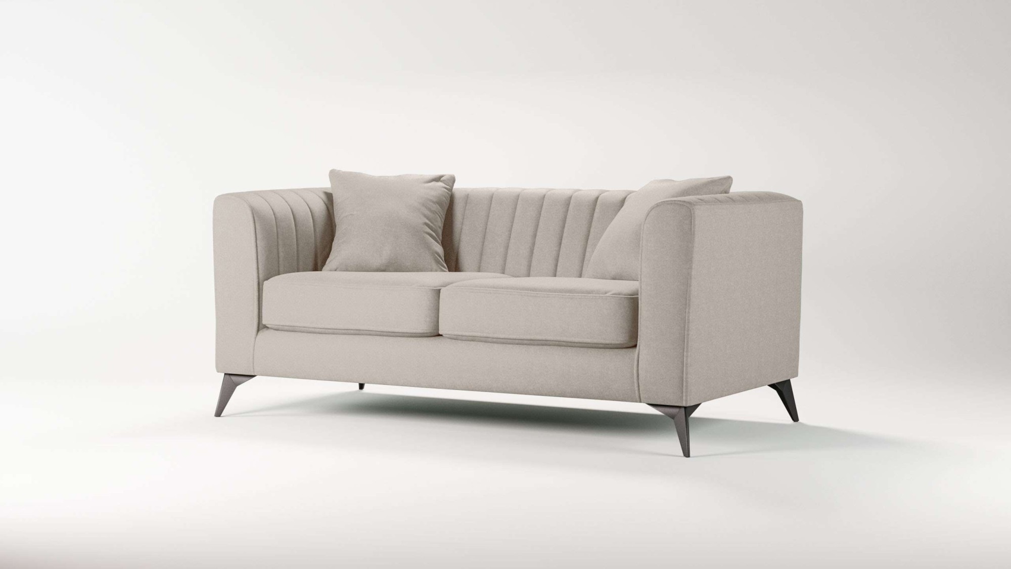 Places of Style 2-Sitzer »MATTHEW elegantes Designsofa, Masse B/T/H: 170/86/74 cm«, Steppung im Rücken, lose Sitzkissen, incl. Zierkissen