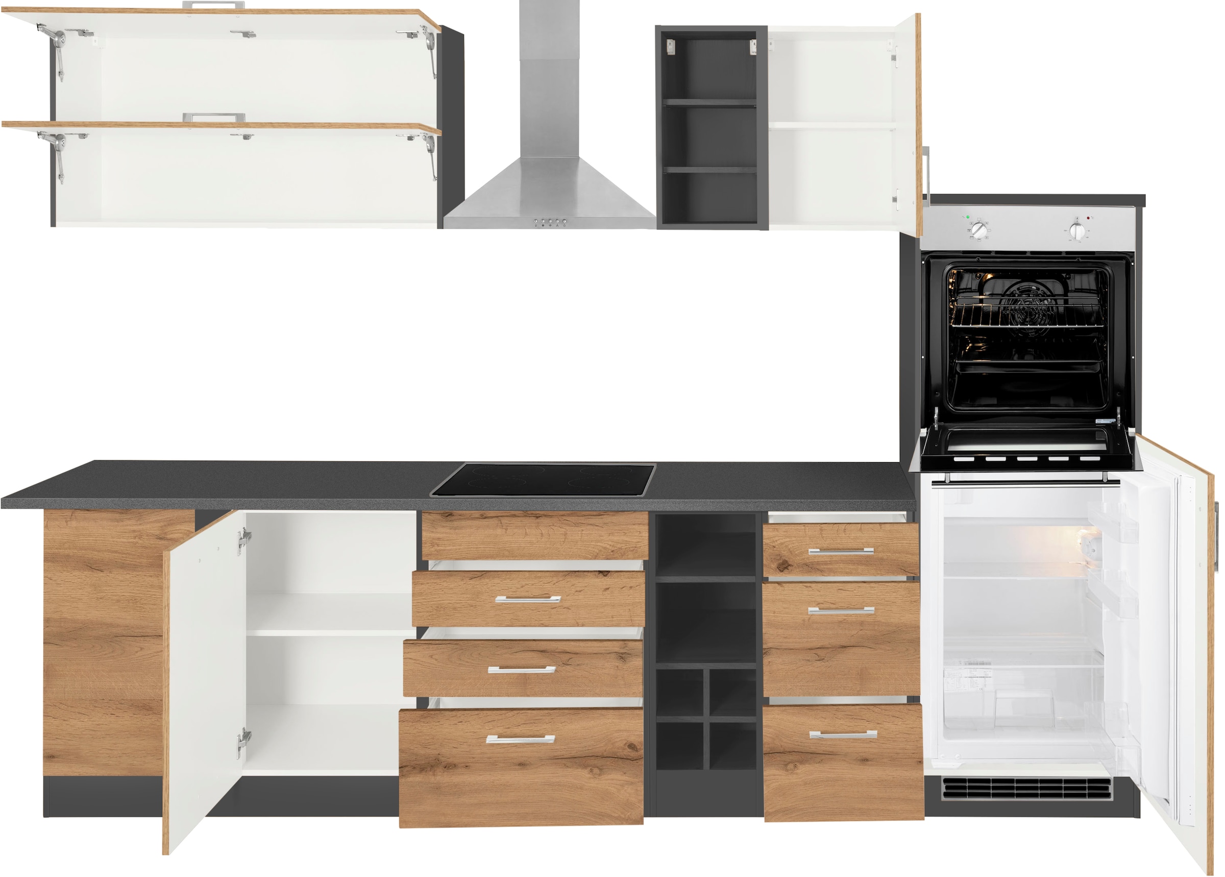 KOCHSTATION Cuisine d'angle »KS-Colmar« sans appareils électriques, largeur d'installation 210/300 cm