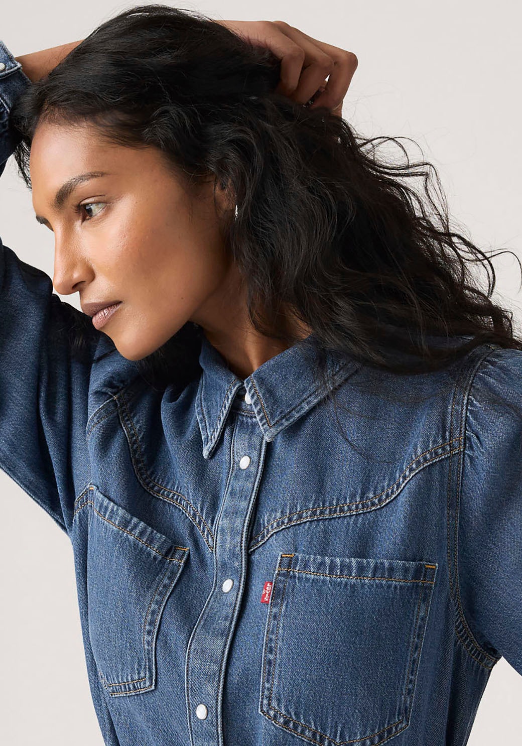 Levi's® Robe en jean »JOURNEY LS MAXI DRESS« Poches pour les mains mit Bindegürtel