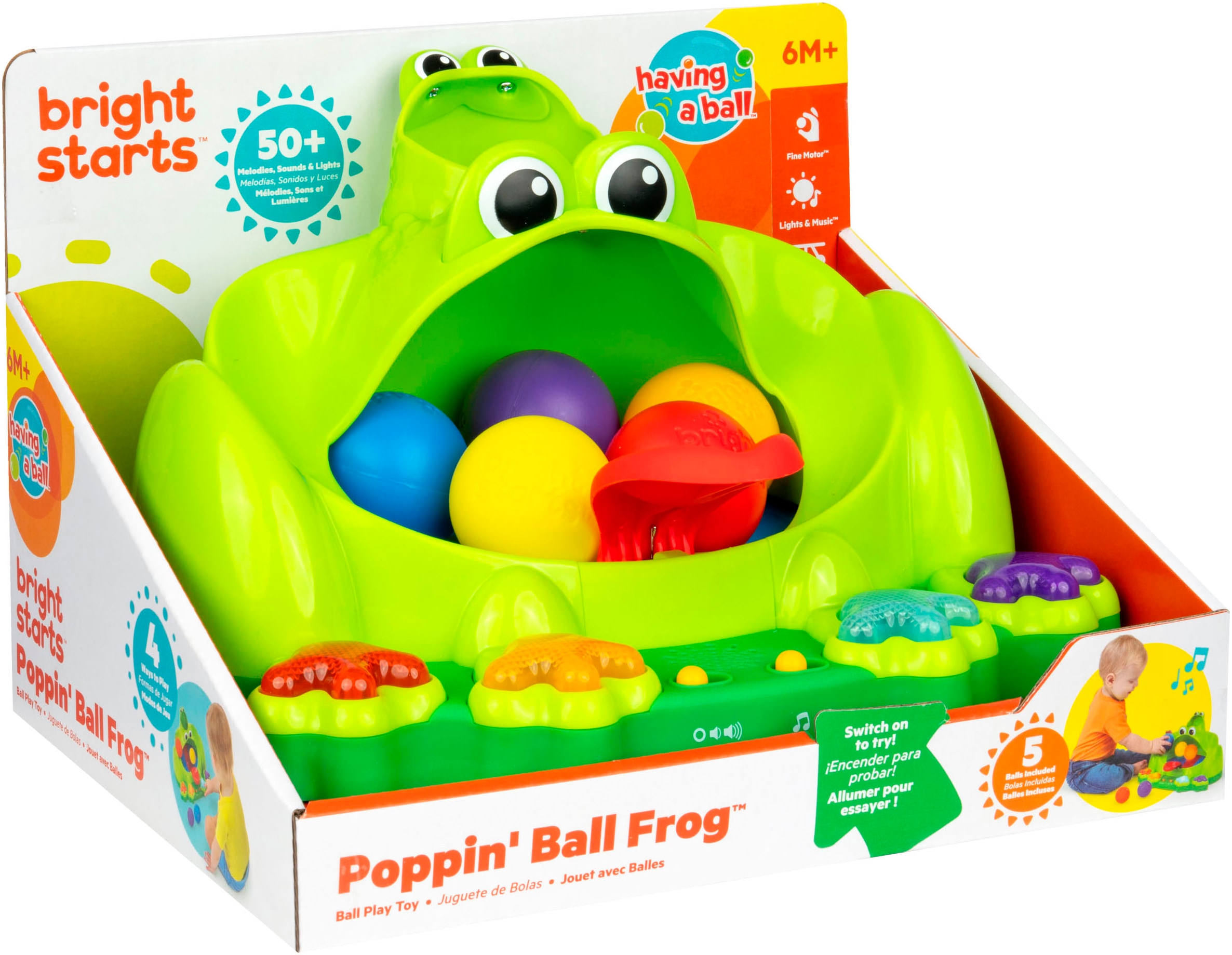 Bright Starts Jouets éducatifs »Poppin' Ball Frog Ball Play Toy« mit Licht und Sound