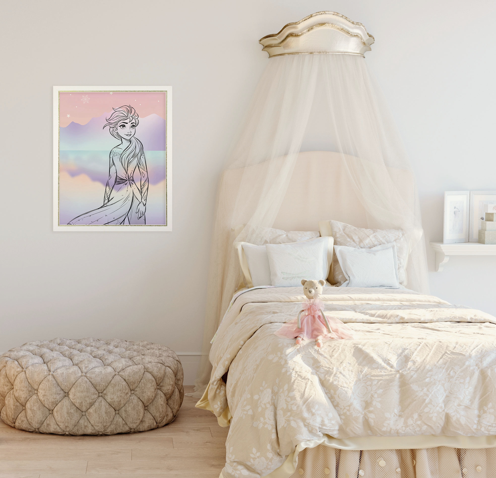 Image of Komar Wandbild "Disney Frozen Pastell Lights" Disney Set, 1 Stk. tlg. 30 x 40 cm (Breite x Höhe) - Kinderzimmer, Dekoration