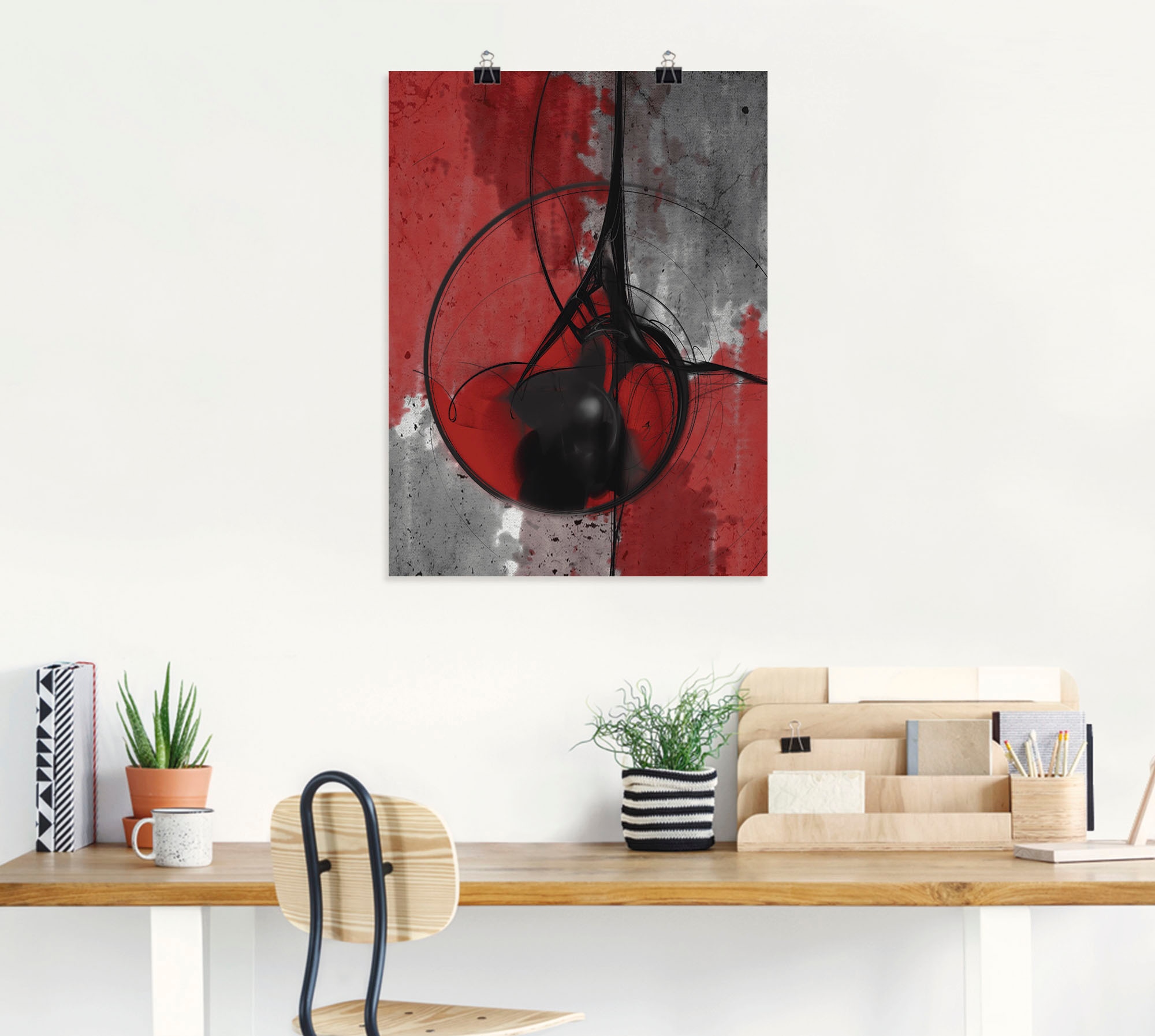 Artland Wandbild »Abstrakt in rot und schwarz«, Gegenstandslos, (1 St.), als Alubild, Outdoorbild, Leinwandbild, Poster in verschied. Grössen