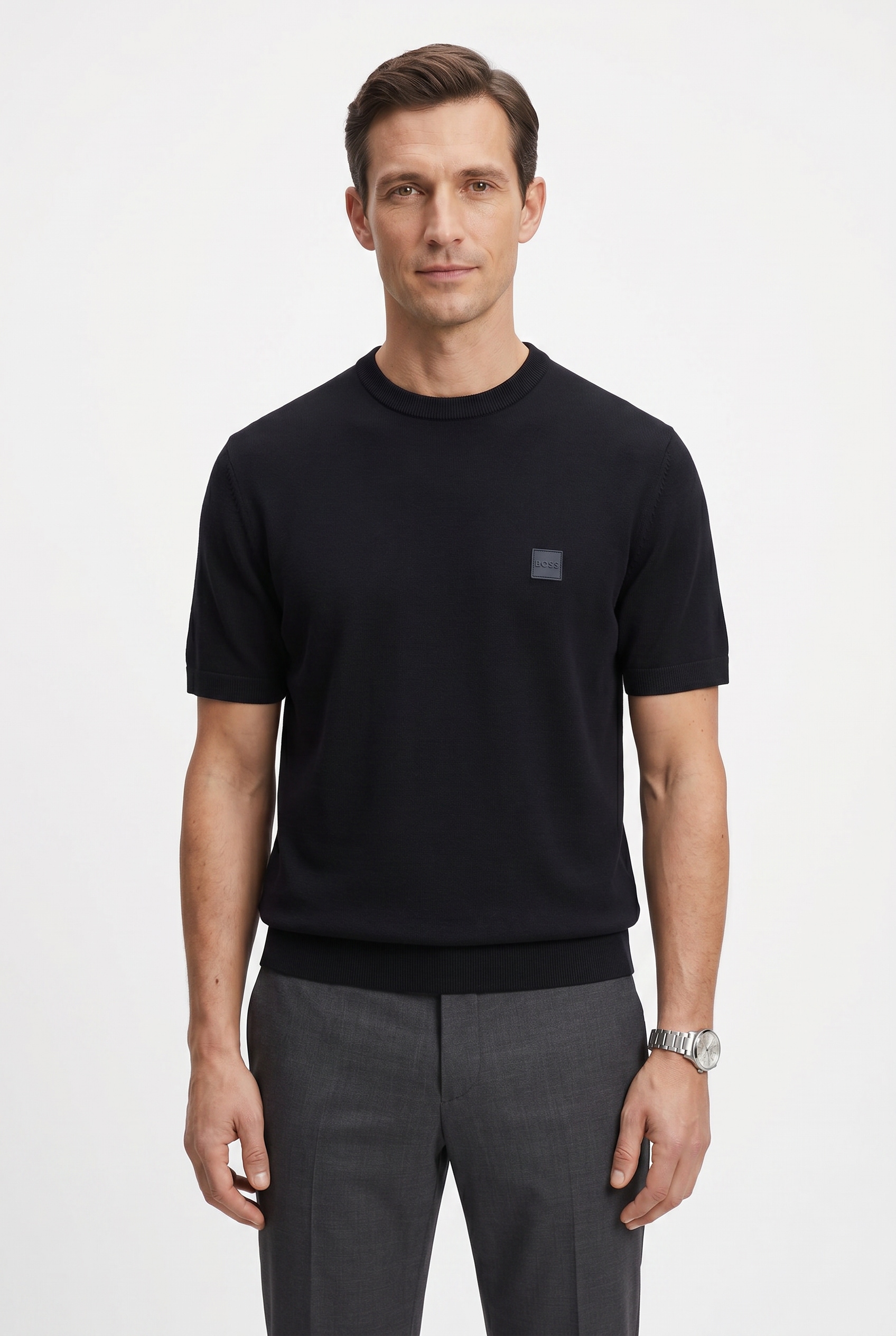 BOSS ORANGE Kurzarmpullover »Kanacho« mit Kaschmir-Anteil, Rundhals