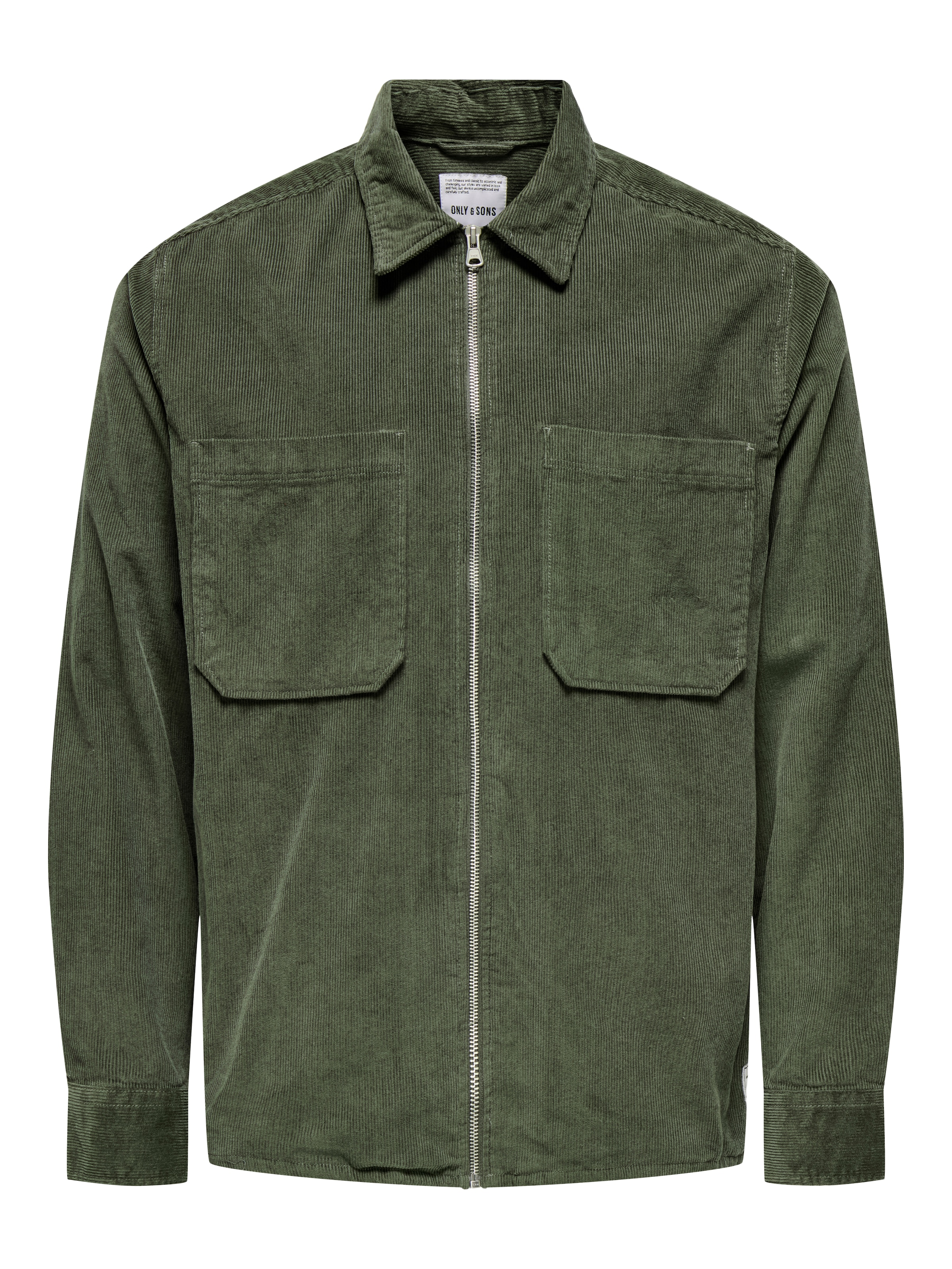 ONLY & SONS Langarmhemd »ONSALP 14W RLX 2PKT WASHD CORD LS ZIP«