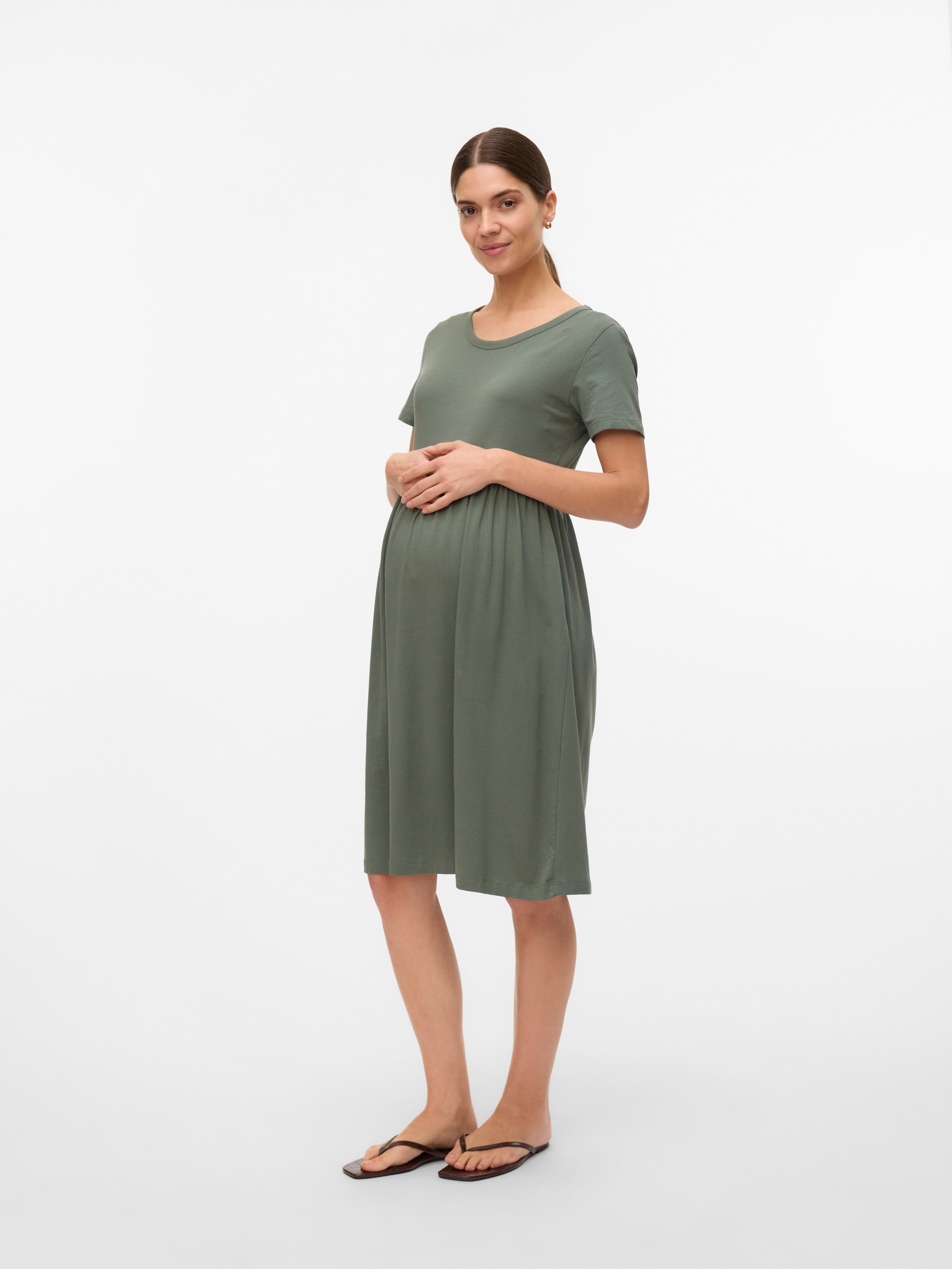 Image of Mamalicious Jerseykleid "MLMIA SS JRS ABK SKATER DRESS NOOS" Baumwollmischung, regular fit