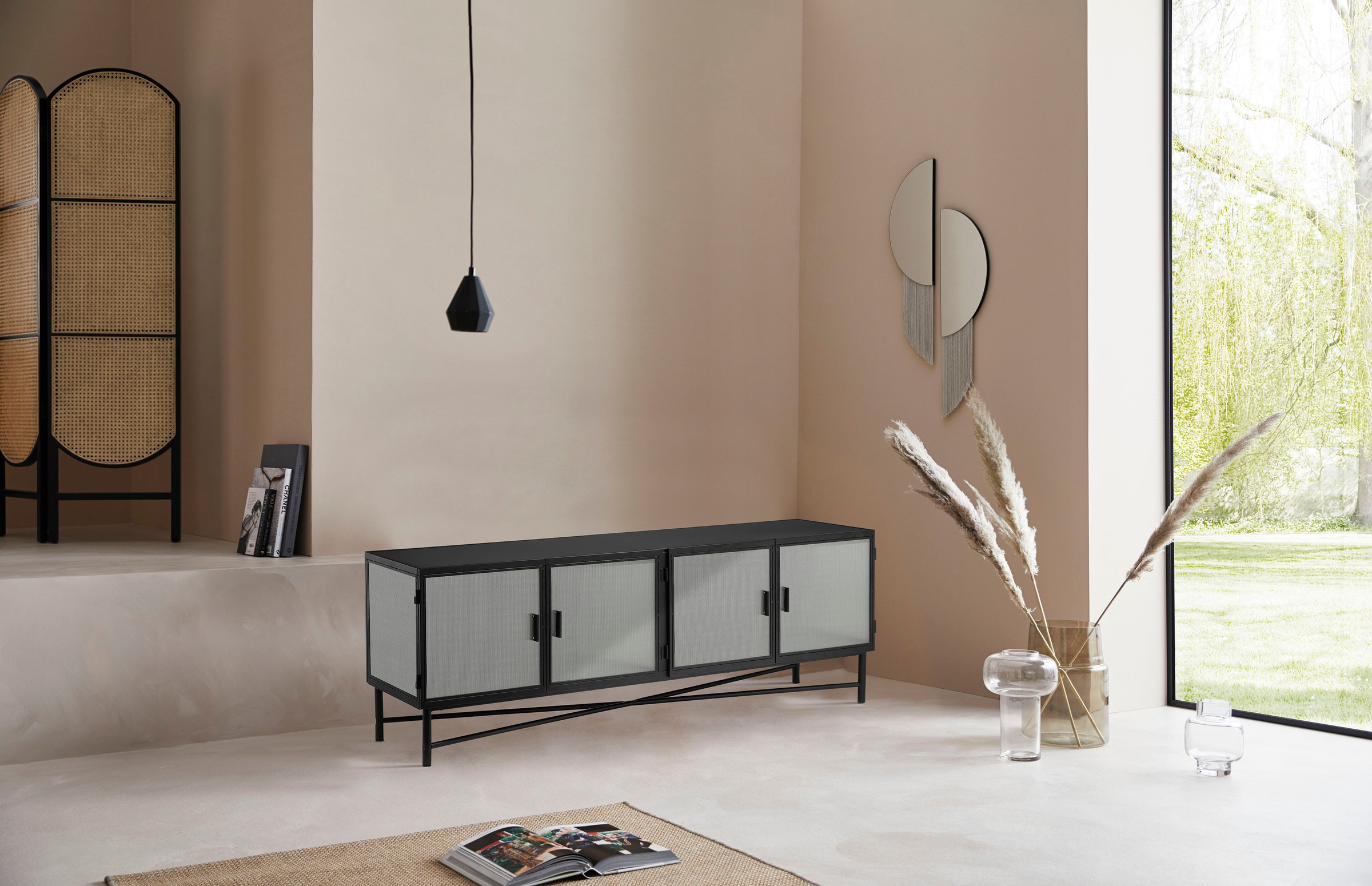 Image of LeGer Home by Lena Gercke Lowboard »Almira«, Türen mit Riffelglas, Zeitloses Design, in 2 Farben erhältlich bei Ackermann Versand Schweiz