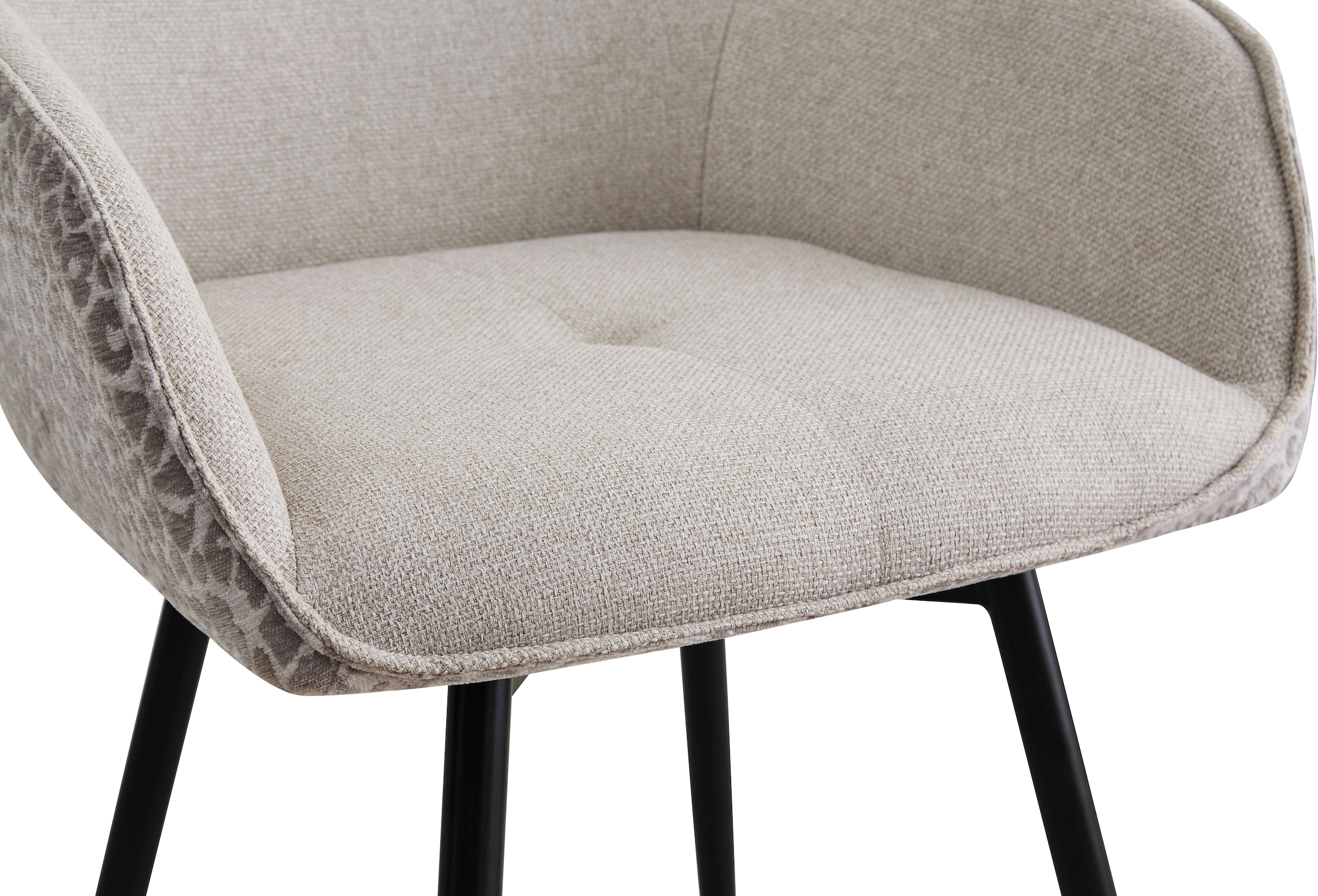 GOODproduct Chaise de salle à manger »Lincoln, 2er-Set, 360° Drehfunktion« (Ensemble) 2 cuismoderner Stuhl mit Leopardenlook, Webstoff und 360°-Drehfunktion