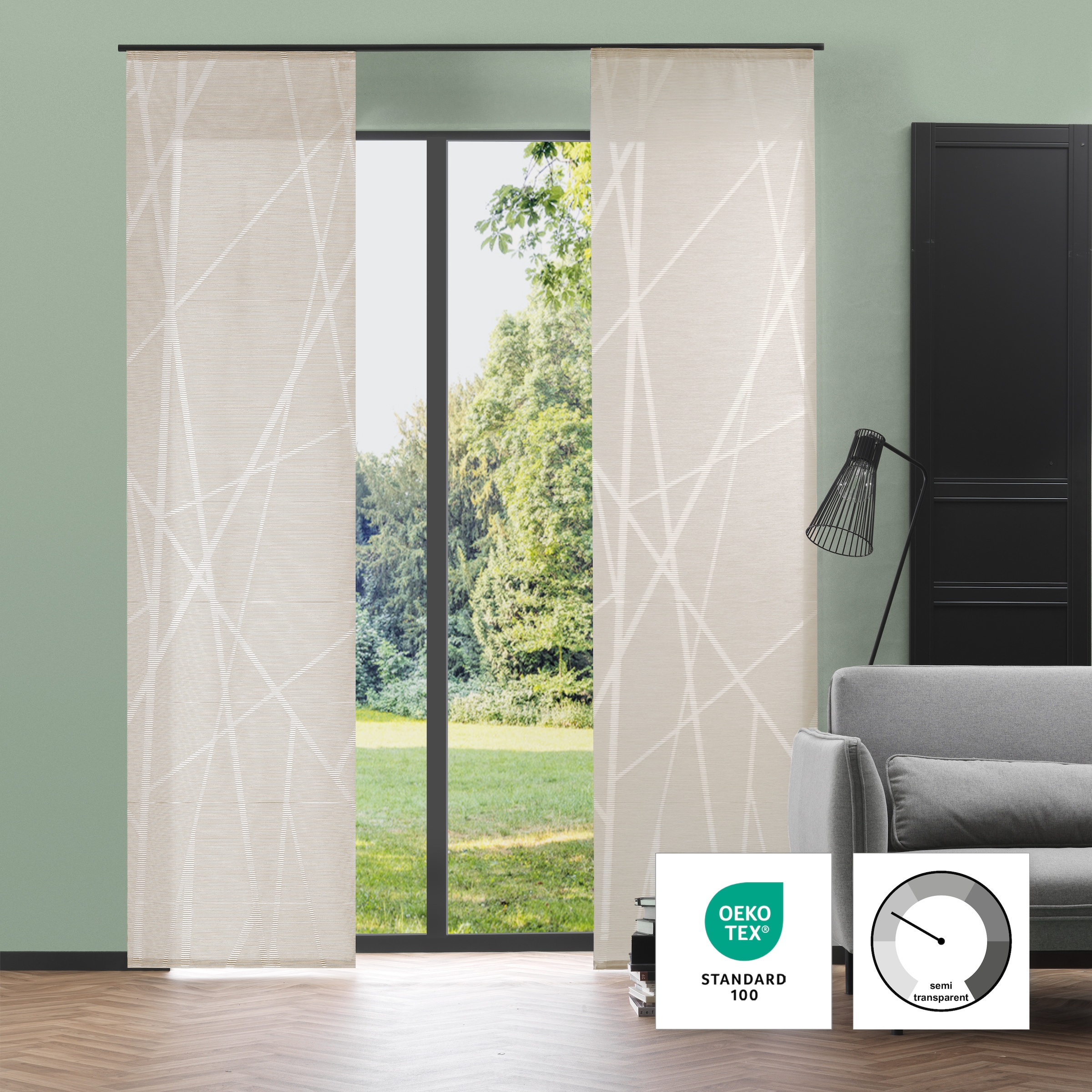 Neutex for you! Rideau coulissant »BEAM« Support de panneau 1 cuis tlg. Abstraktes Muster