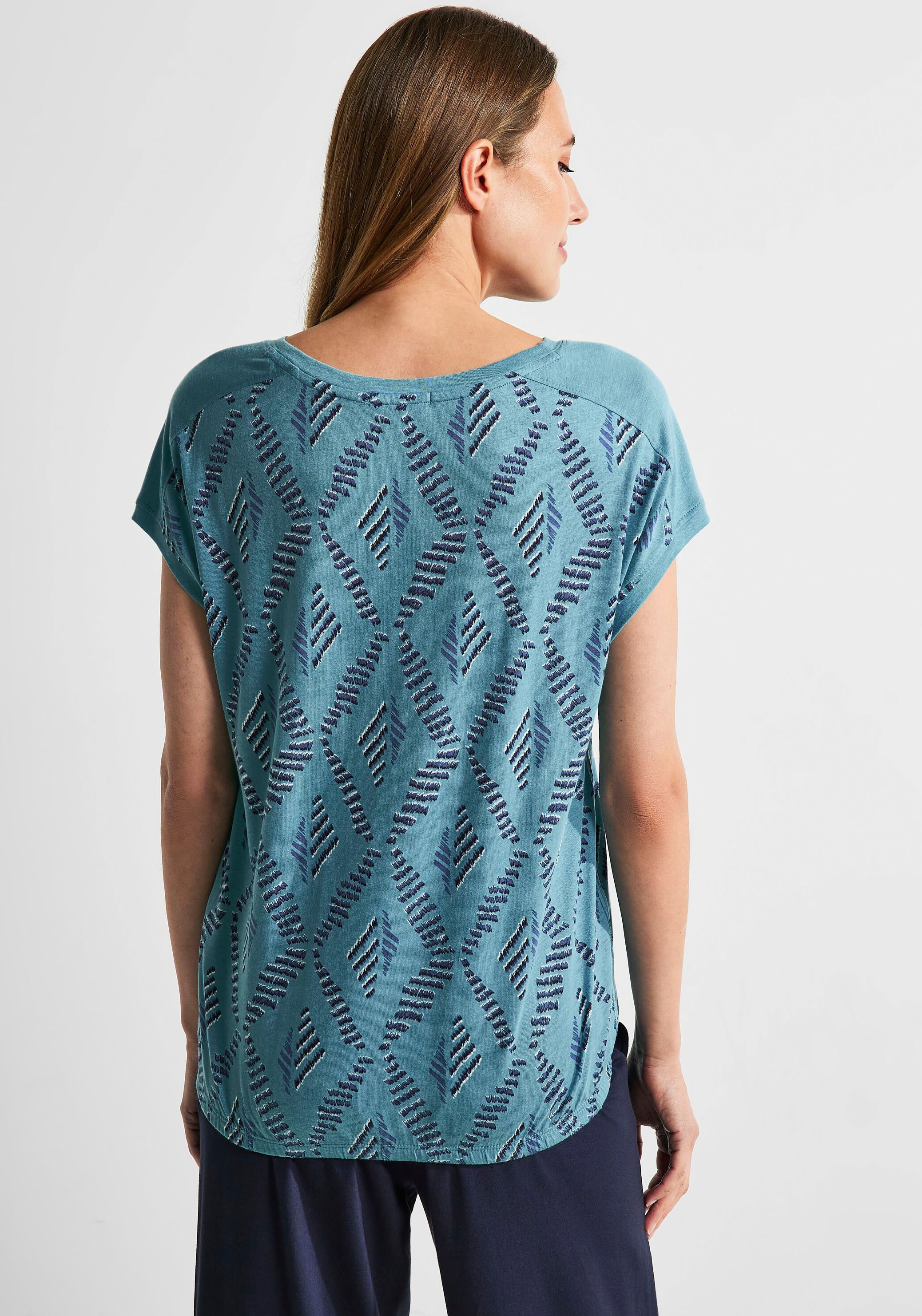 ♕ Cecil T-Shirt, mit dem unifarbenen Schulterdetail versandkostenfrei  kaufen | T-Shirts