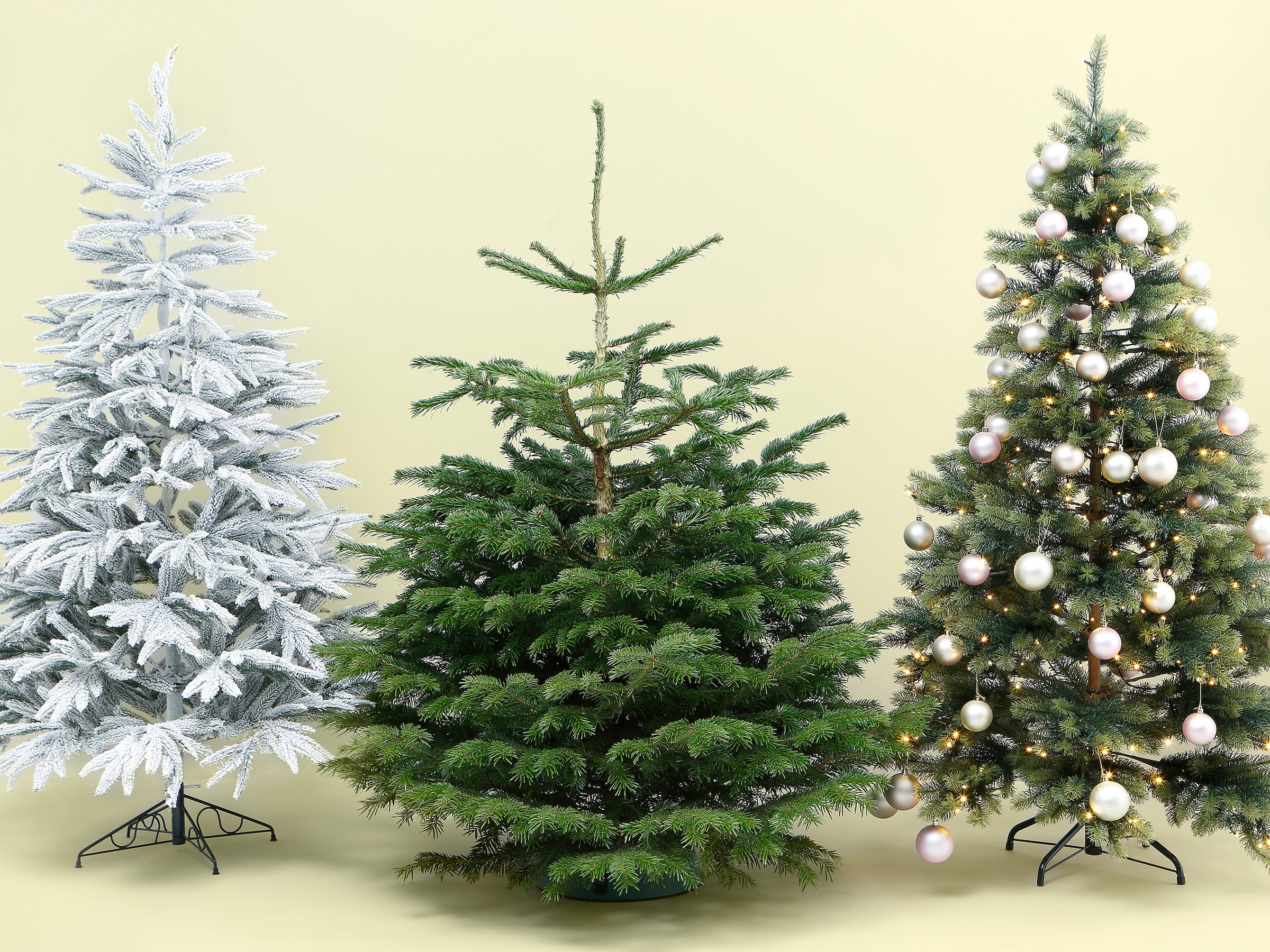 my home Künstlicher »Weihnachtsdeko Schnee, Tannenbaum«, mit maintenant künstlicher inkl. Metallständer aussen, Edeltanne, Weihnachtsbaum Christbaum