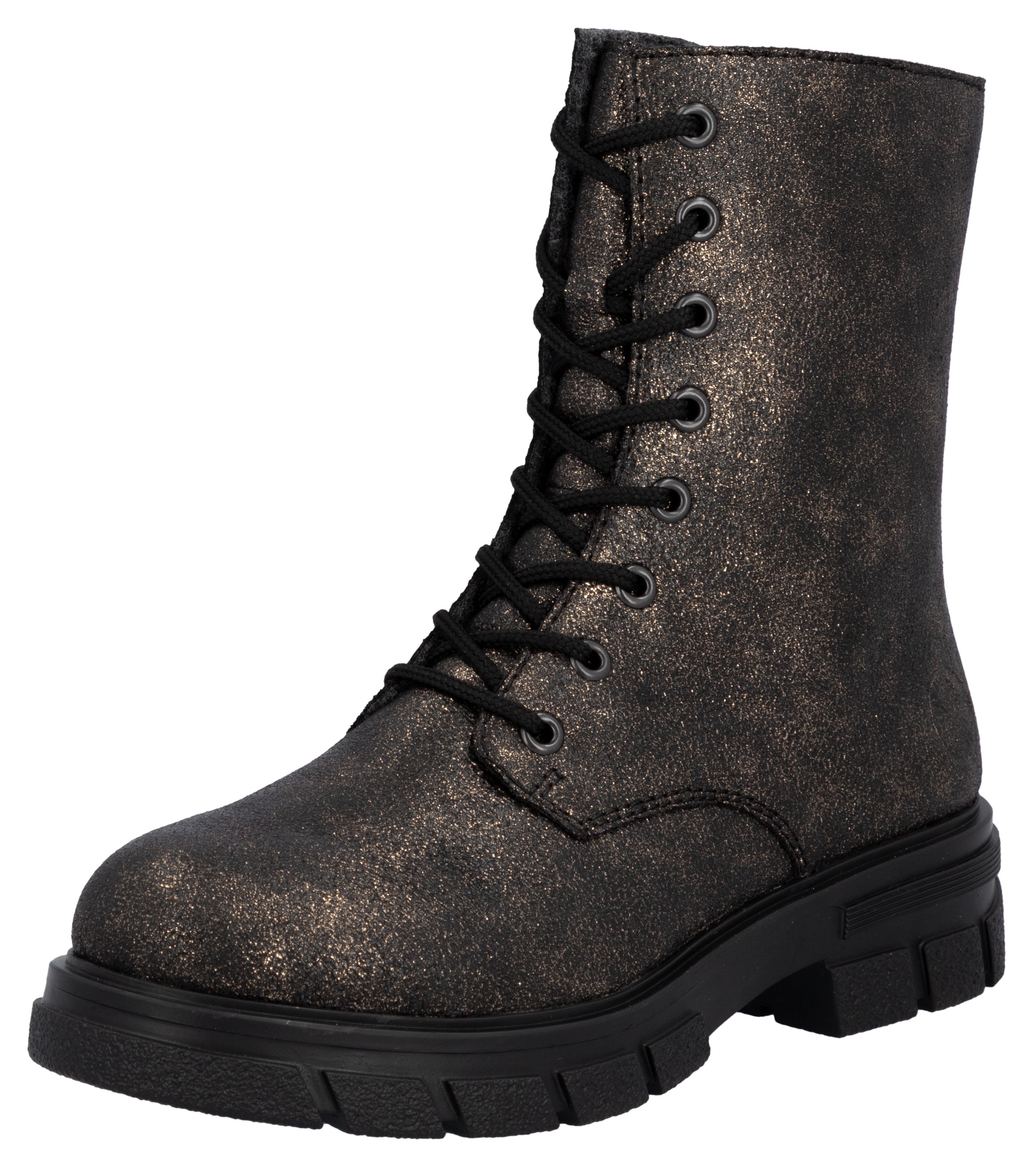 Image of Rieker Schnürboots, Stiefelette, Blockabsatz, mit zusätzlichem Innenreissverschluss