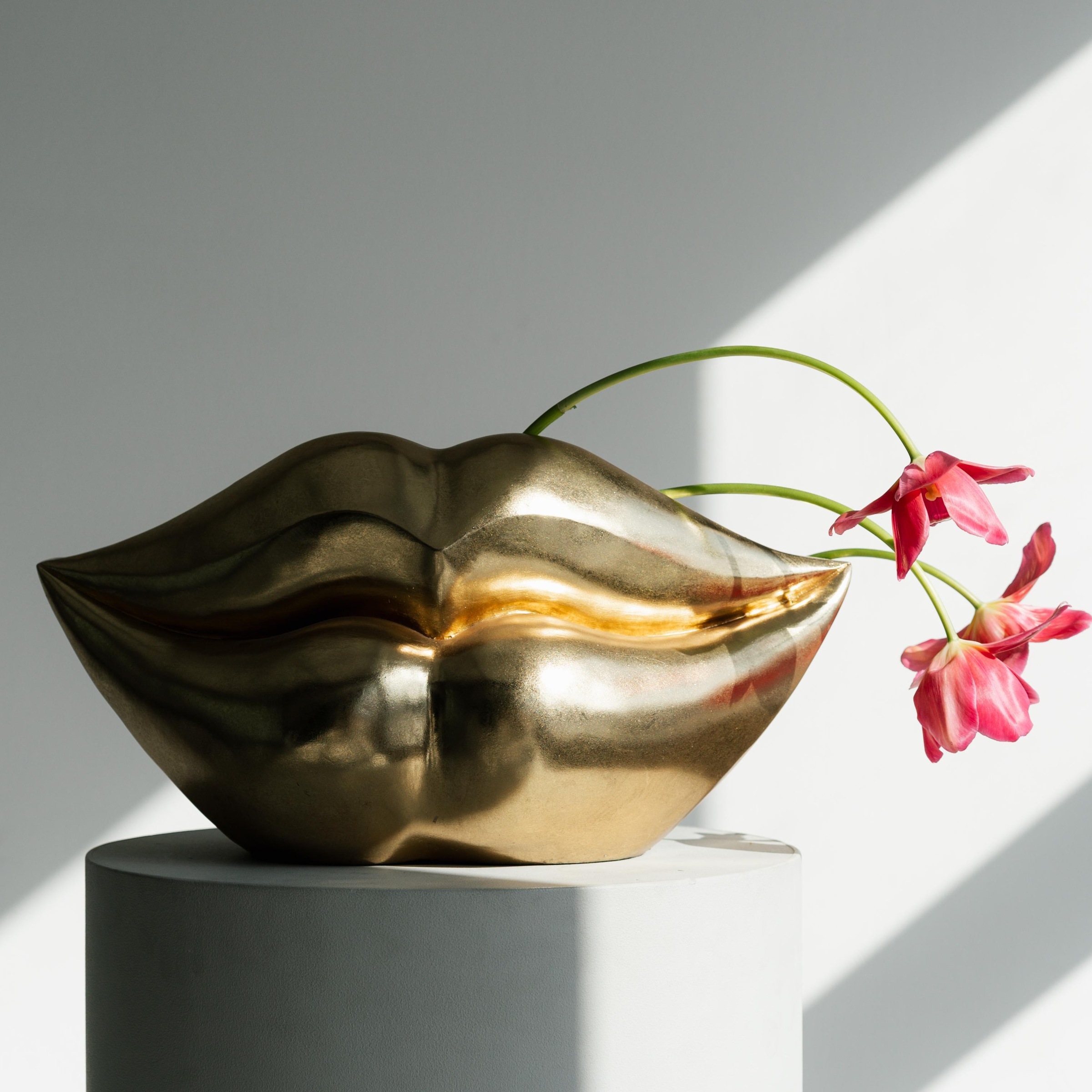 Kare Design Dekovase "Lips Gold 30cm"