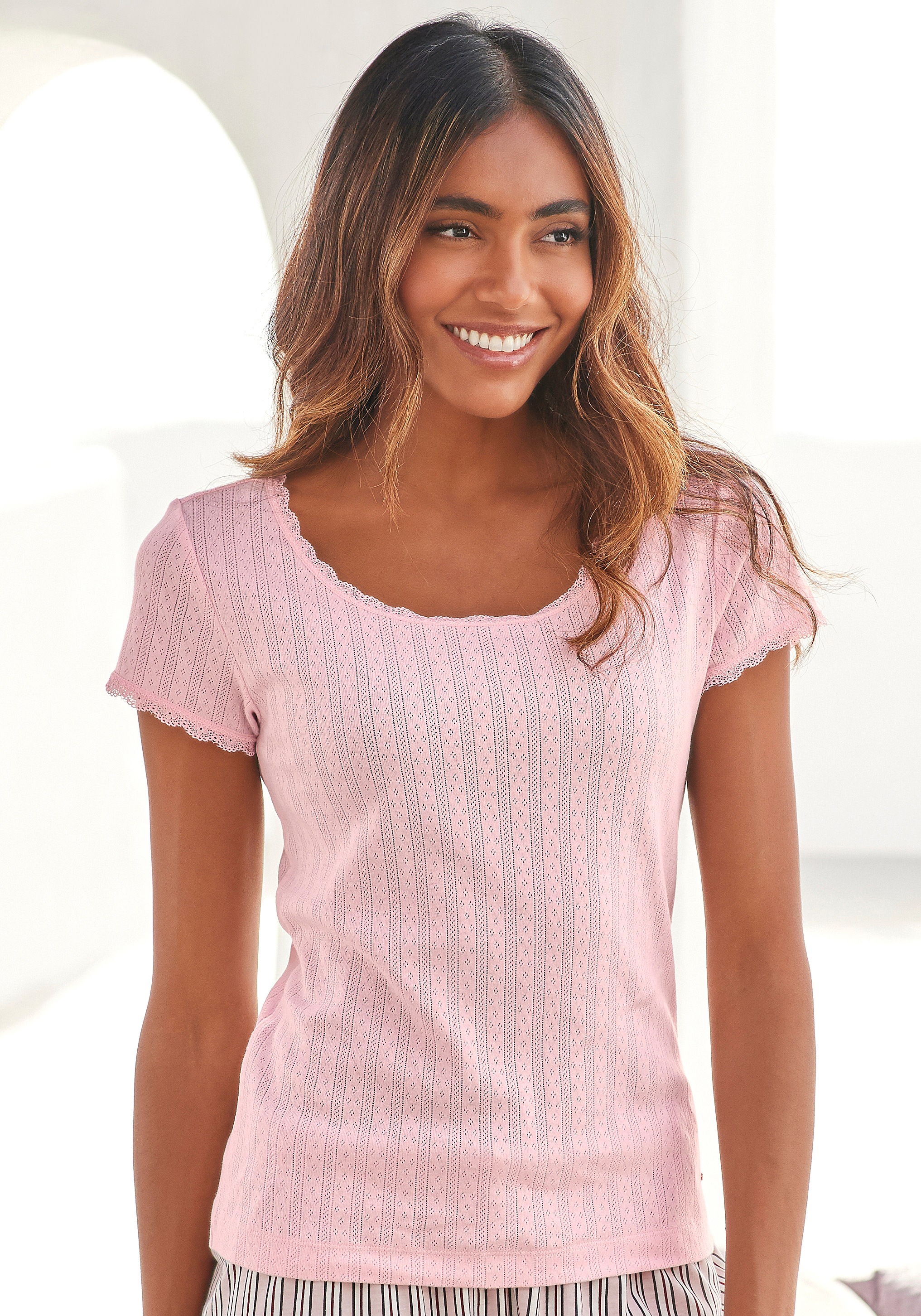 Image of s.Oliver Pyjamaoberteil, aus Pointellestrick bei Ackermann Versand Schweiz