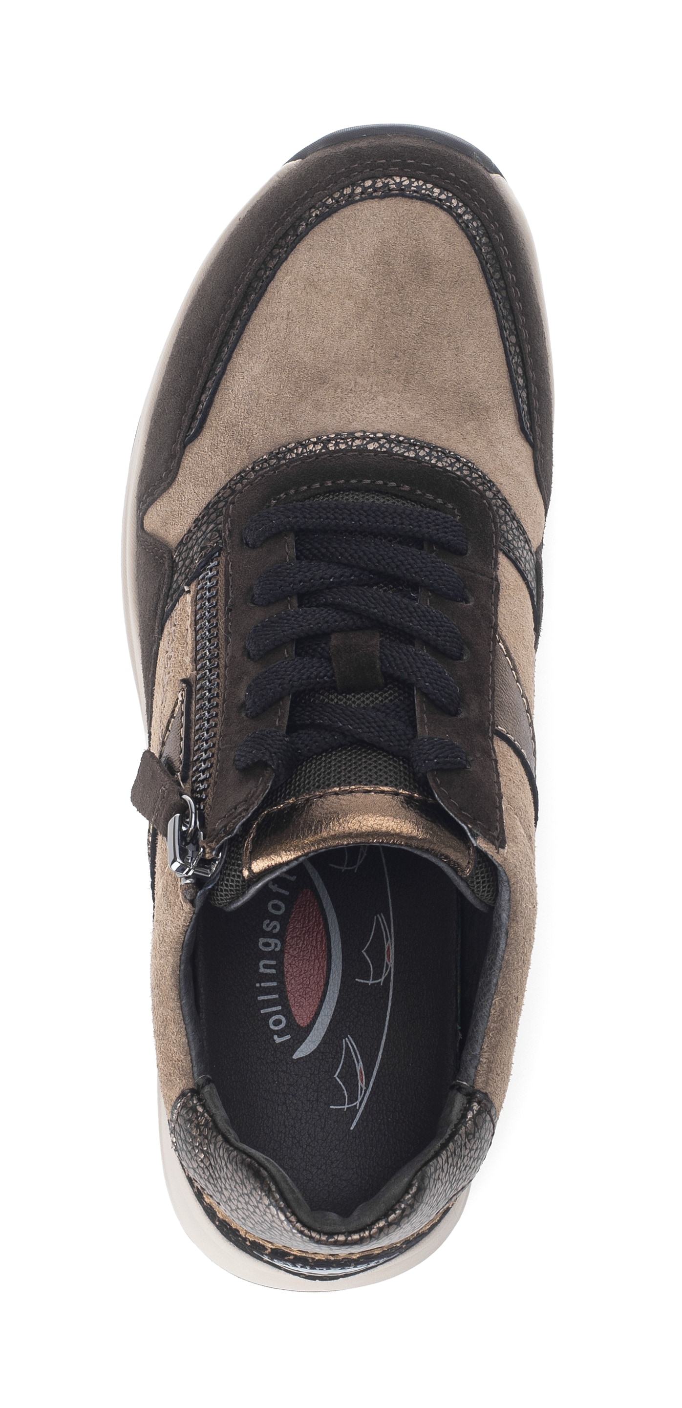 rollingsoft Keilsneaker  , Schnürschuh, Halbschuh, Freizeitschuh mit seitlichem Reissverschluss