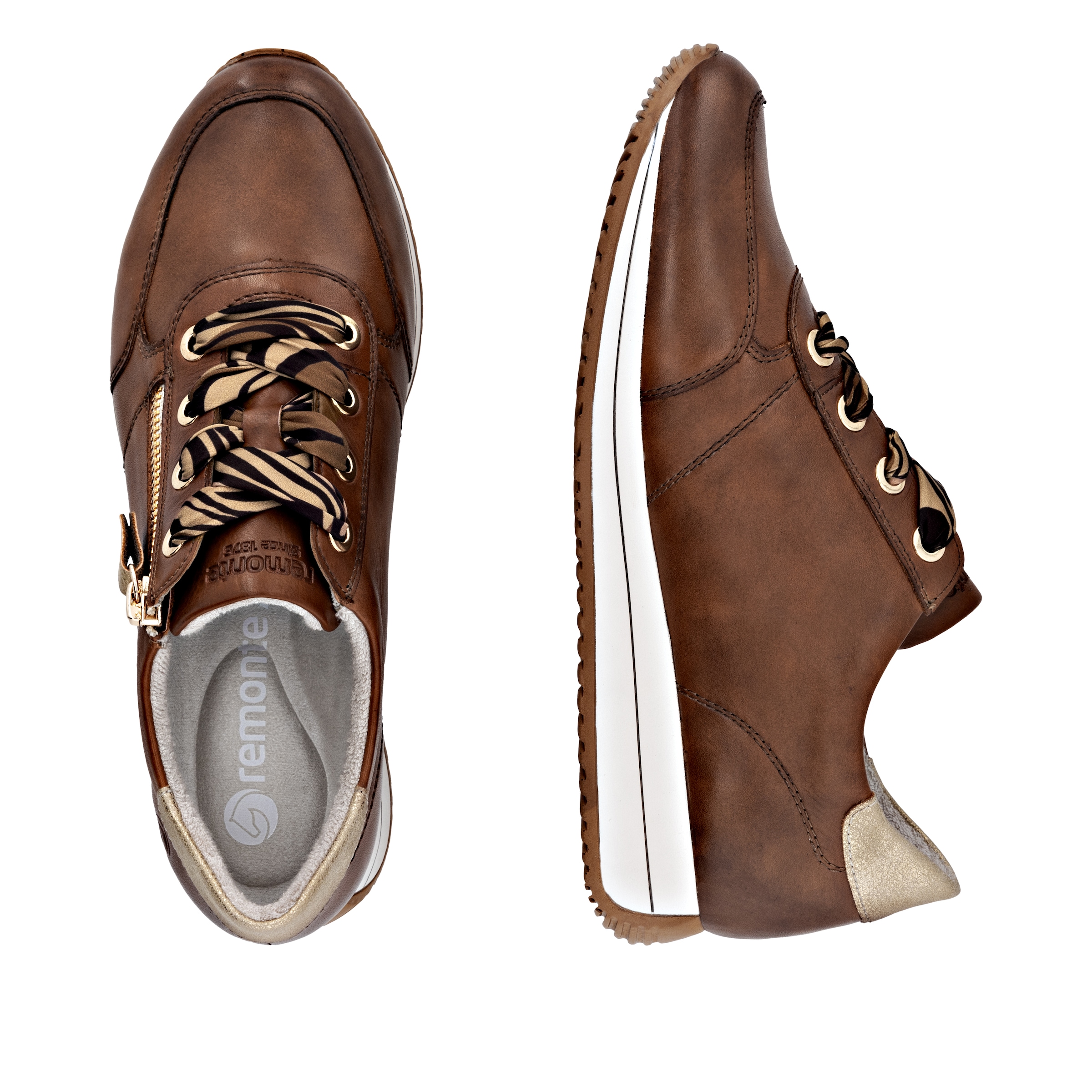 Remonte Baskets compensées  chaussure à lacets, chaussure basse, chaussure de loisirs avec fermeture éclair latérale