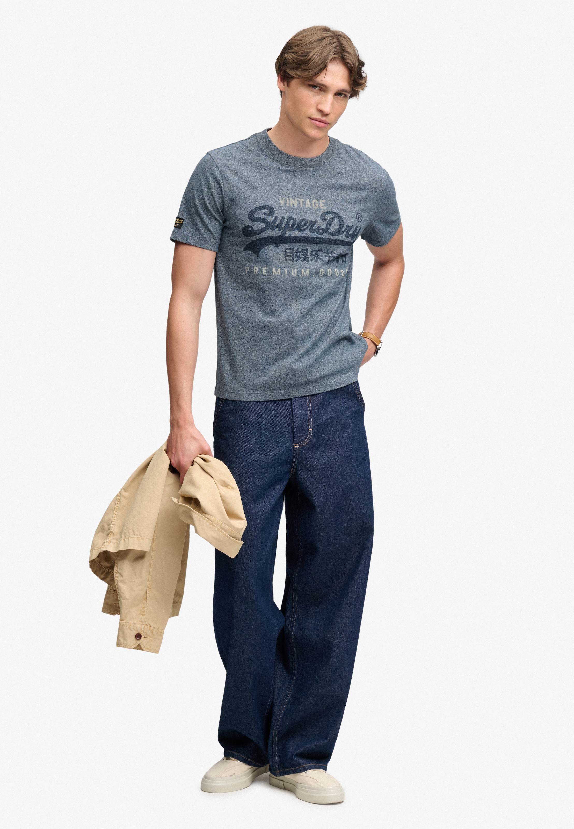 Superdry Rundhalsshirt »VL HERITAGE RELAXED TEE« Baumwolle, relaxed fit