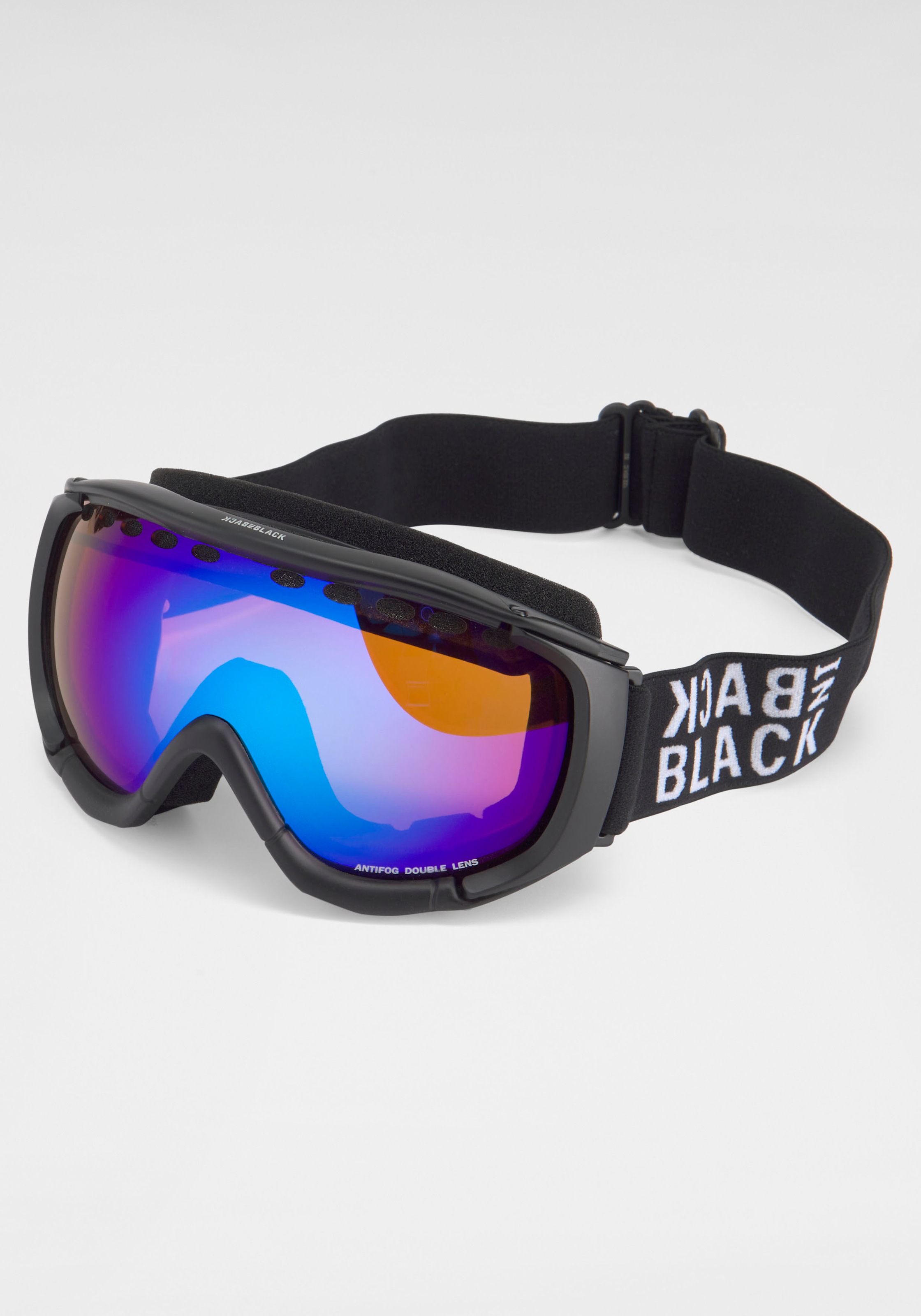Finde BACK IN BLACK Eyewear Band auf mit Skibrille, auf dem Logo