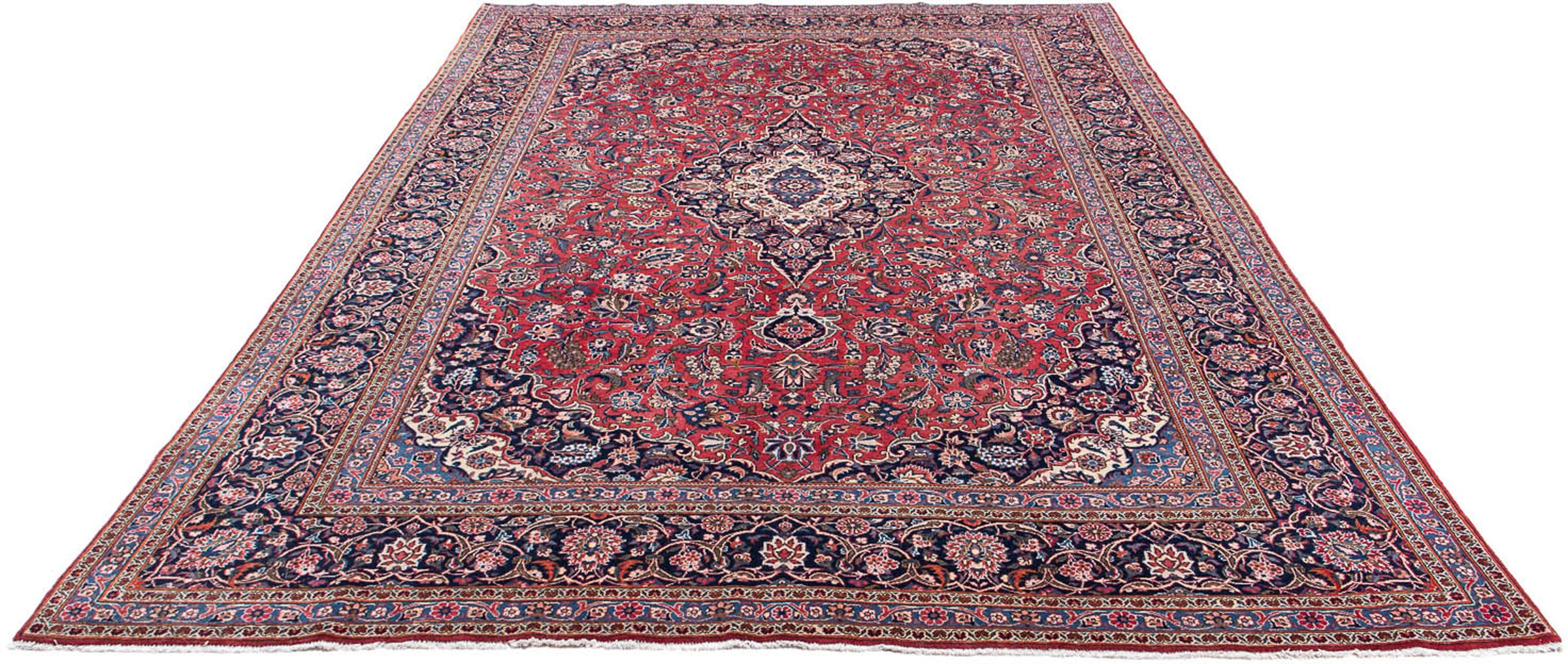 Image of morgenland Orientteppich »Perser - Keshan - 338 x 230 cm - hellrot«, rechteckig, 10 mm Höhe, Wohnzimmer, Handgeknüpft, Einzelstück mit Zertifikat bei Ackermann Versand Schweiz
