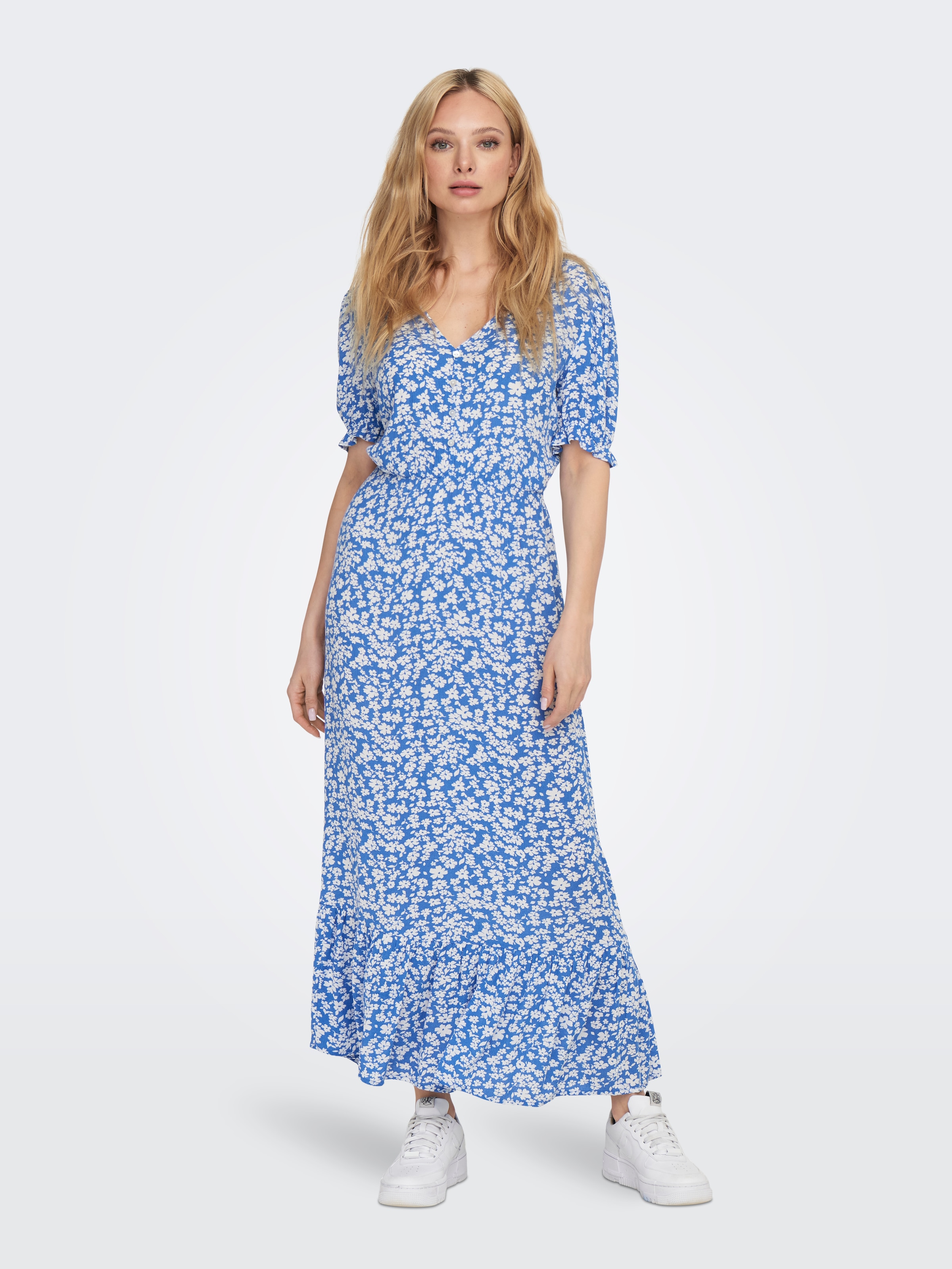 Image of ONLY Maxikleid "ONLCHIANTI S/S LONG DRESS WVN NOOS" Viskose, regular fit