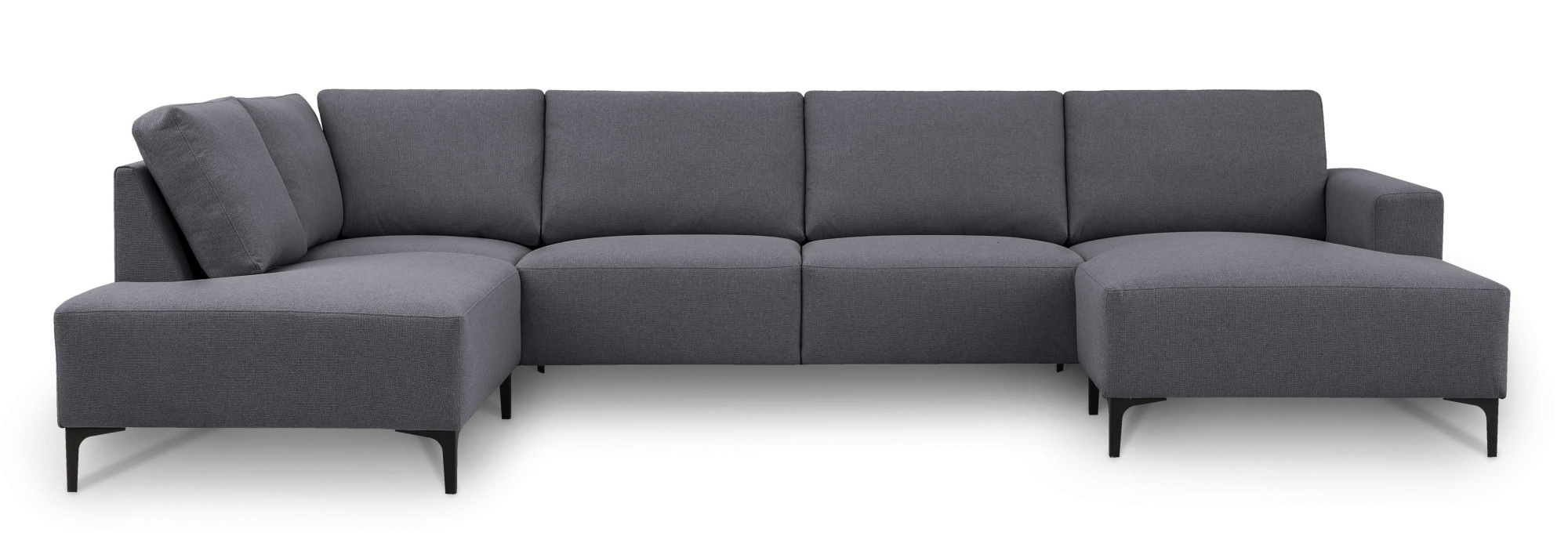 Home affaire Wohnlandschaft »Tournon U-Form, XXL Sofa, Breite 333 cm, Webstoff, Chenille«, Designsofa im nordischen Stil, Wellenunterfederung, Metallfüsse