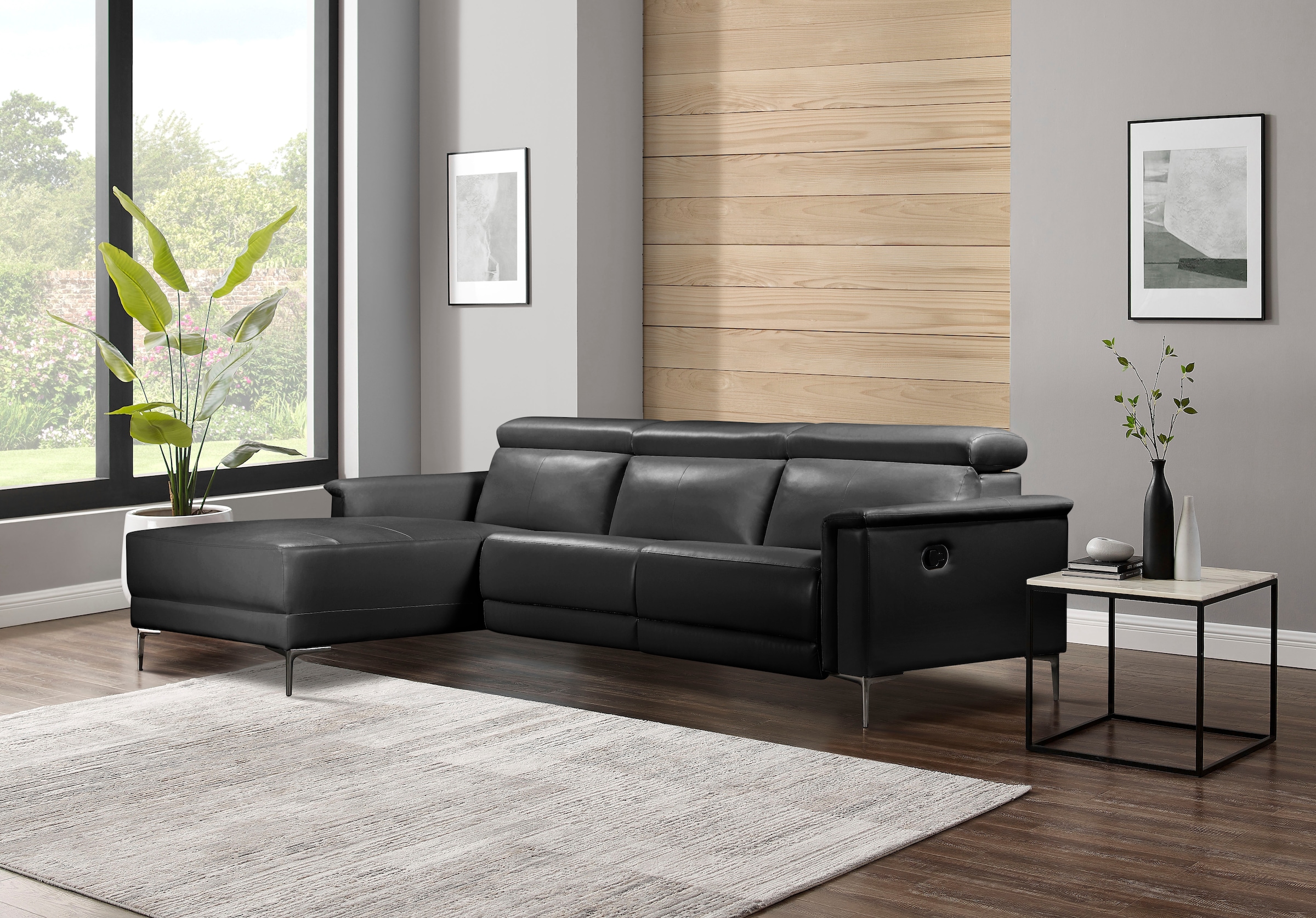 Home affaire Ecksofa »Lund, L-Form, 261cm, man. o. elektr. Relaxfunktion (mit USB-A)« und Kopfteilverstellung