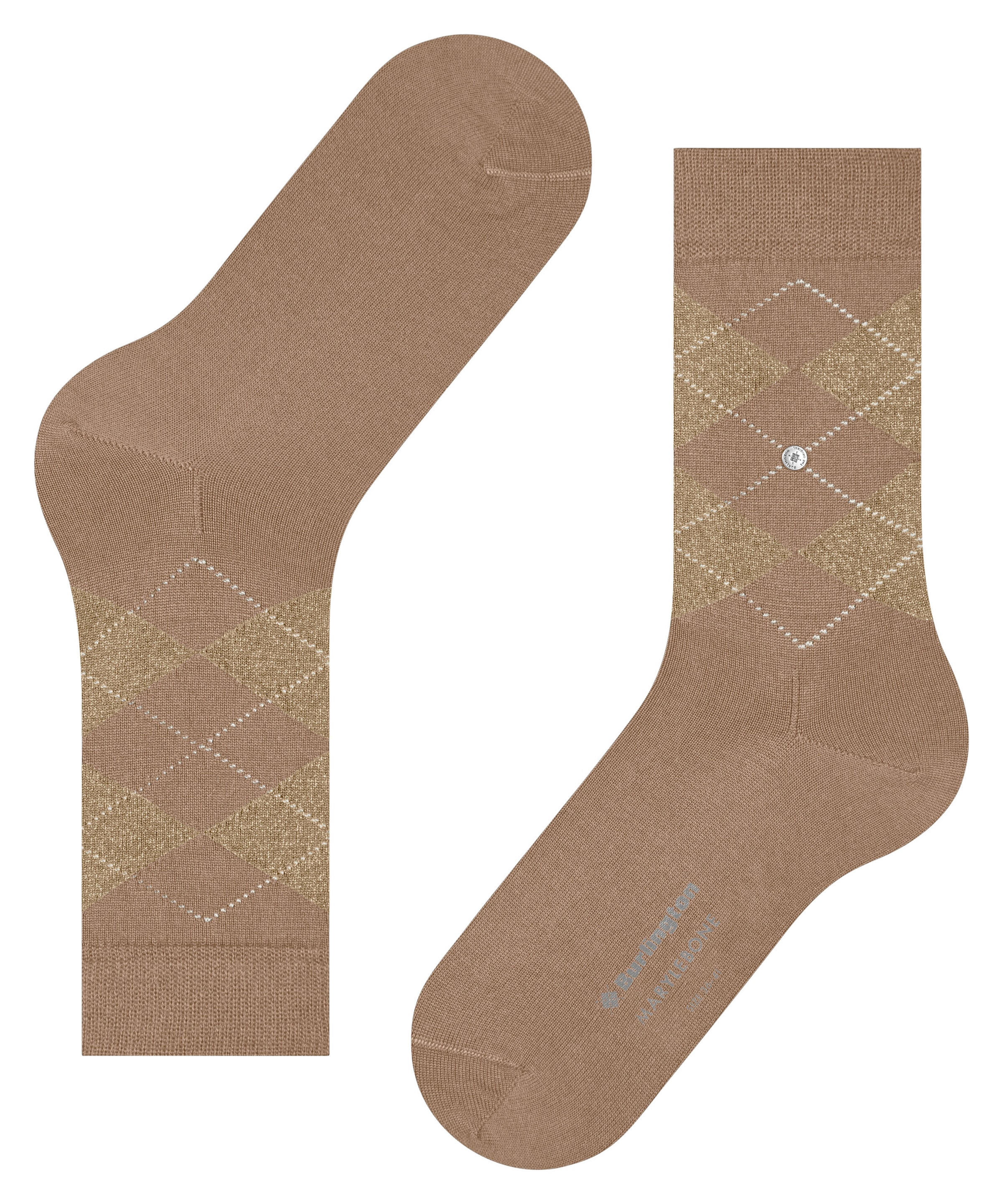 Burlington Chaussettes »Marylebone Glitter« Taille unique 36-41, motif argyle, fils lurex, chaud