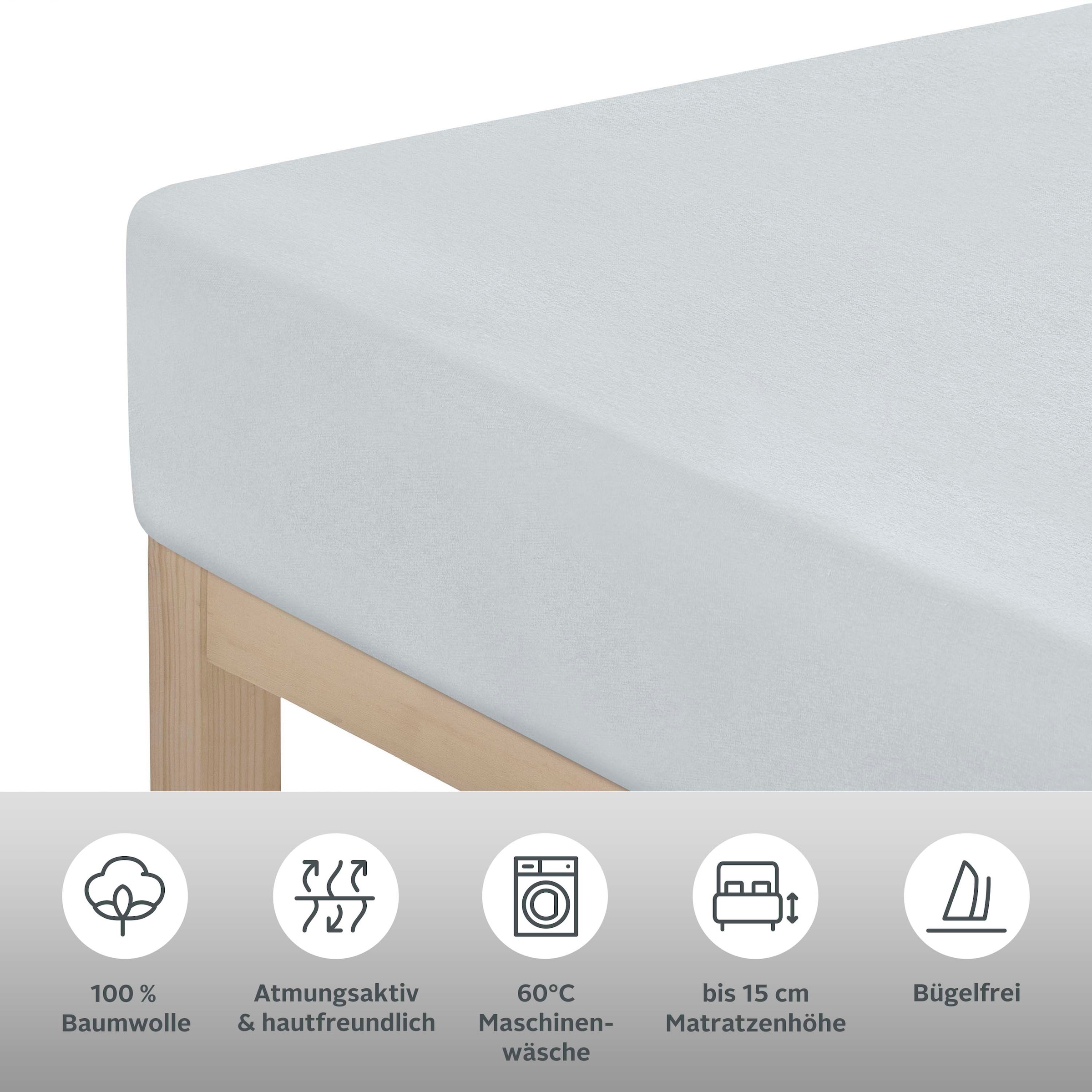 andas Spannbettlaken »Valje in Gr. 90x200, 140x200 oder 180x200 cm« Baumwolle, für Matratzen bis 25 cm Höhe, Bettlaken in Melange-Optik