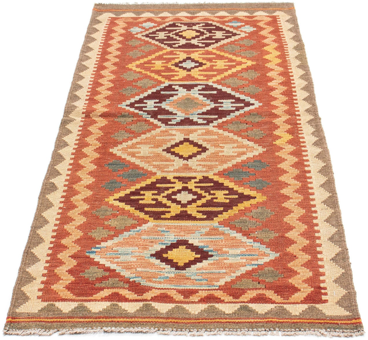 Image of morgenland Läufer »Kelim Medaillon Marrone 193 x 75 cm«, rechteckig, 0,4 mm Höhe, OrientOptik bei Ackermann Versand Schweiz