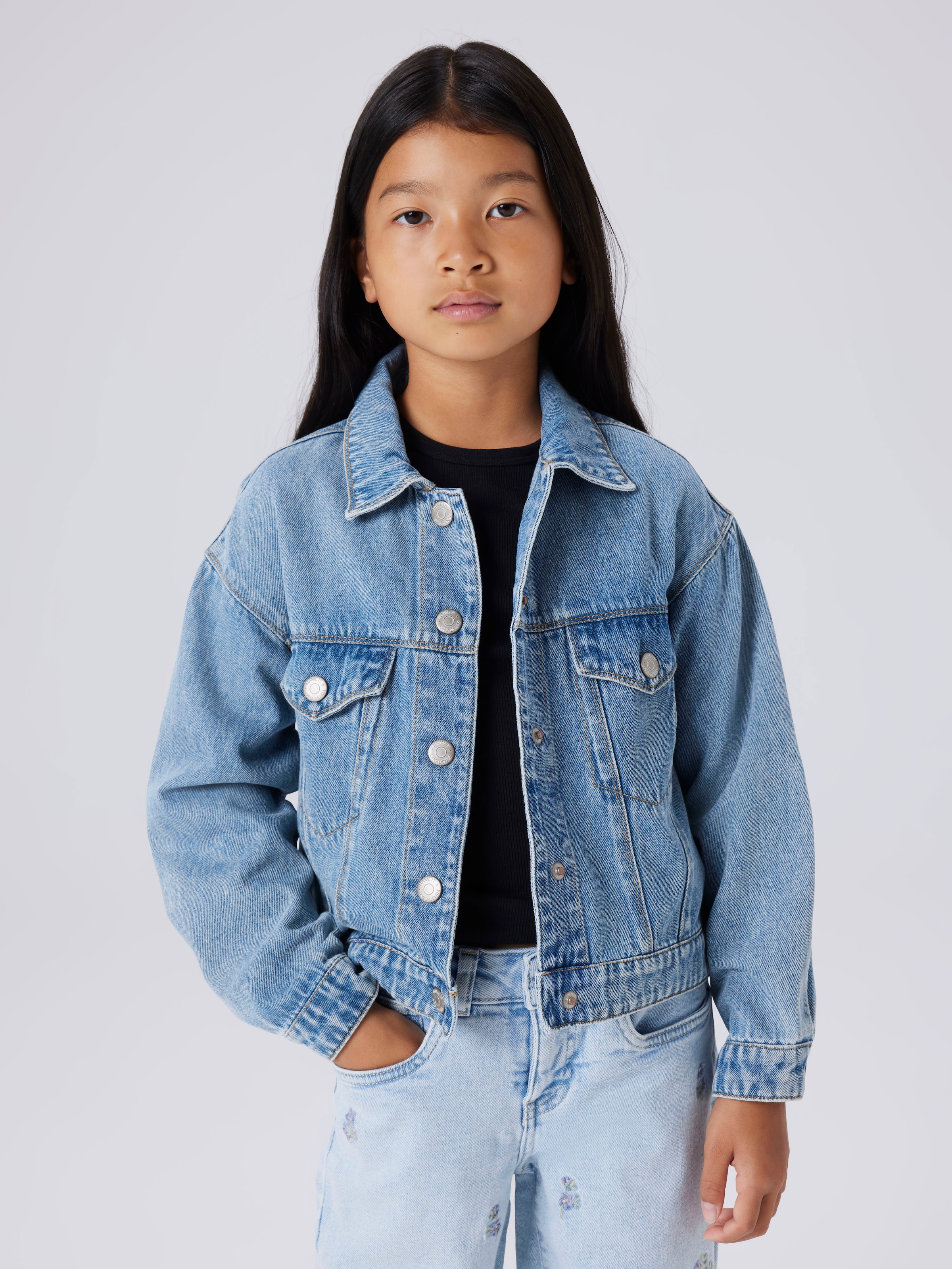 Name It Veste en jean »NKFMILA DNM JACKET 8510-ZA NOOS« ohne Kapuze in leicht verkürzter, klassischer Form