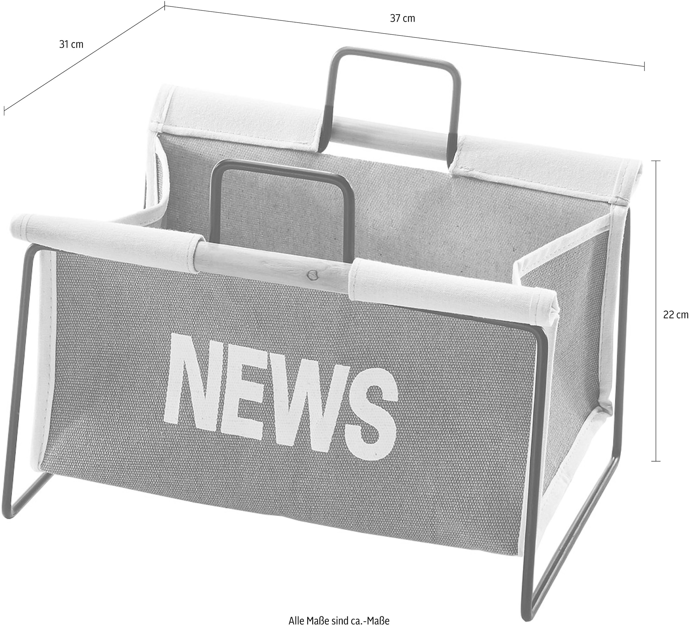 locker Zeitungsständer »Zeitungsständer aus Metall, schwarz und Canvas grau«