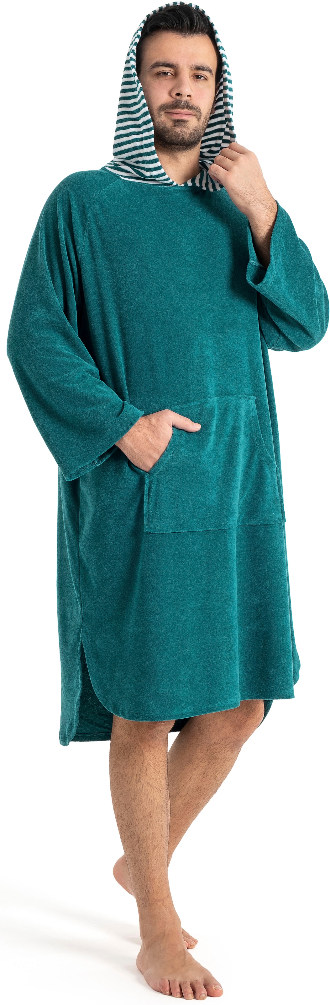KangaROOS Badeponcho »Dalia Surfponcho, ideal für Sauna, Spa & im Urlaub« 1 Stk. weich, Uni-Farben mit Streifen, leicht, Unisex, für Damen und Herren