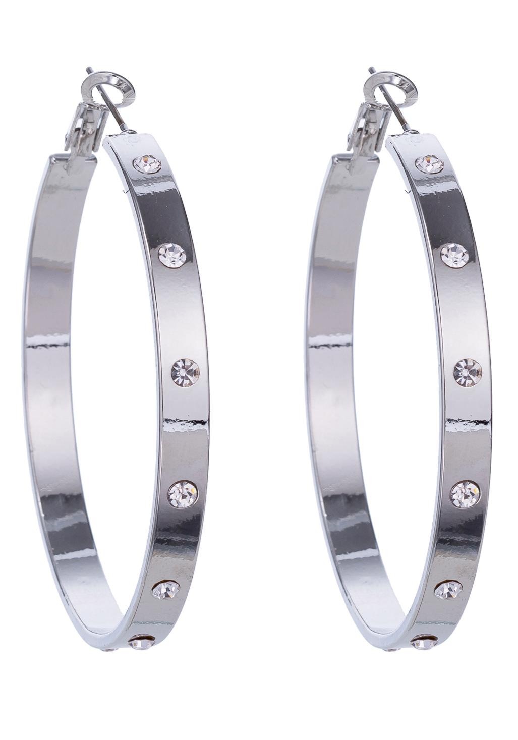 Paar Creolen »zeitloser Klassiker, silberfarben«