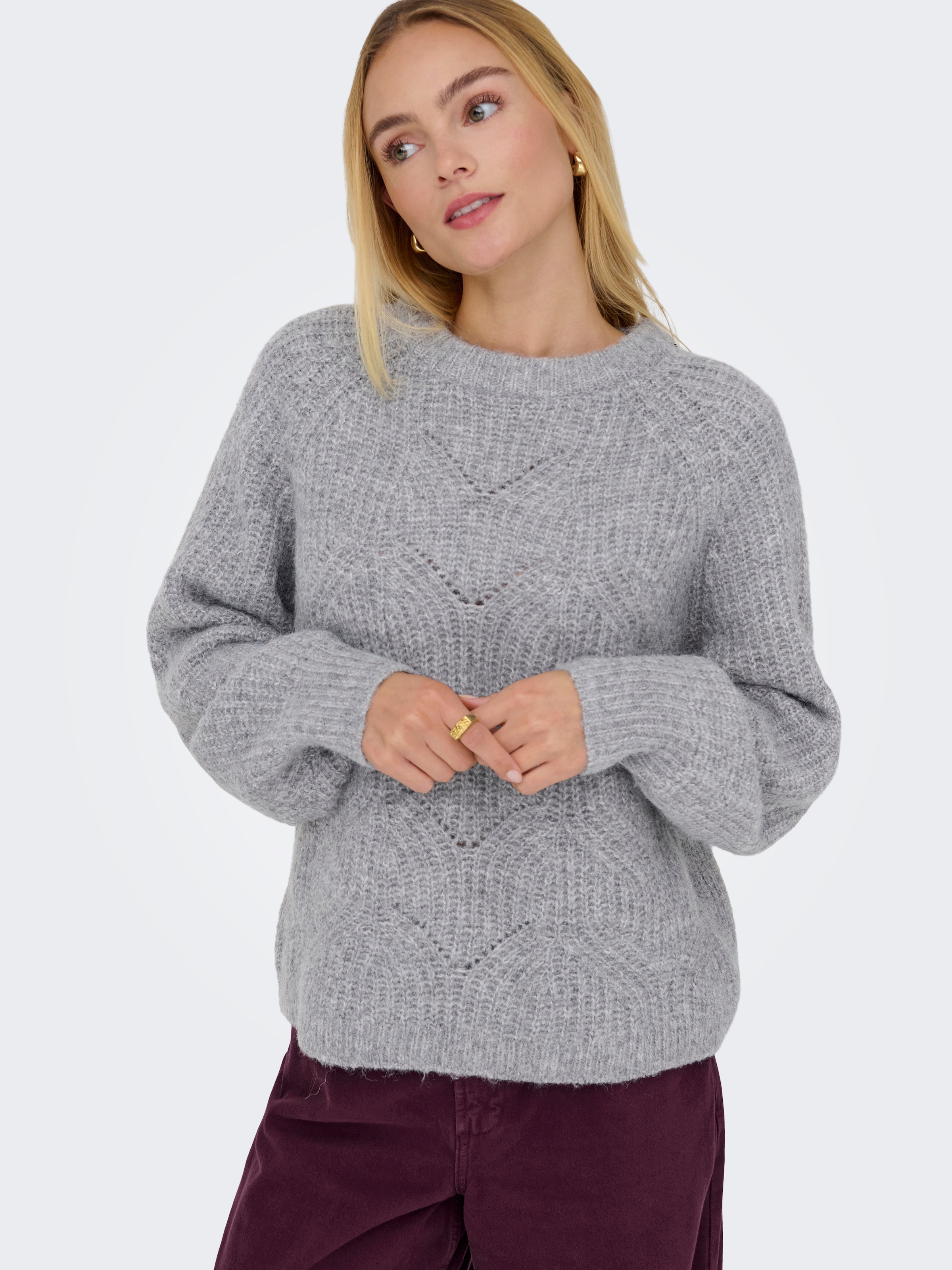 Image of ONLY Strickpullover "ONLGILA LIFE LS STRUCTURE O-NECK BF KNT"