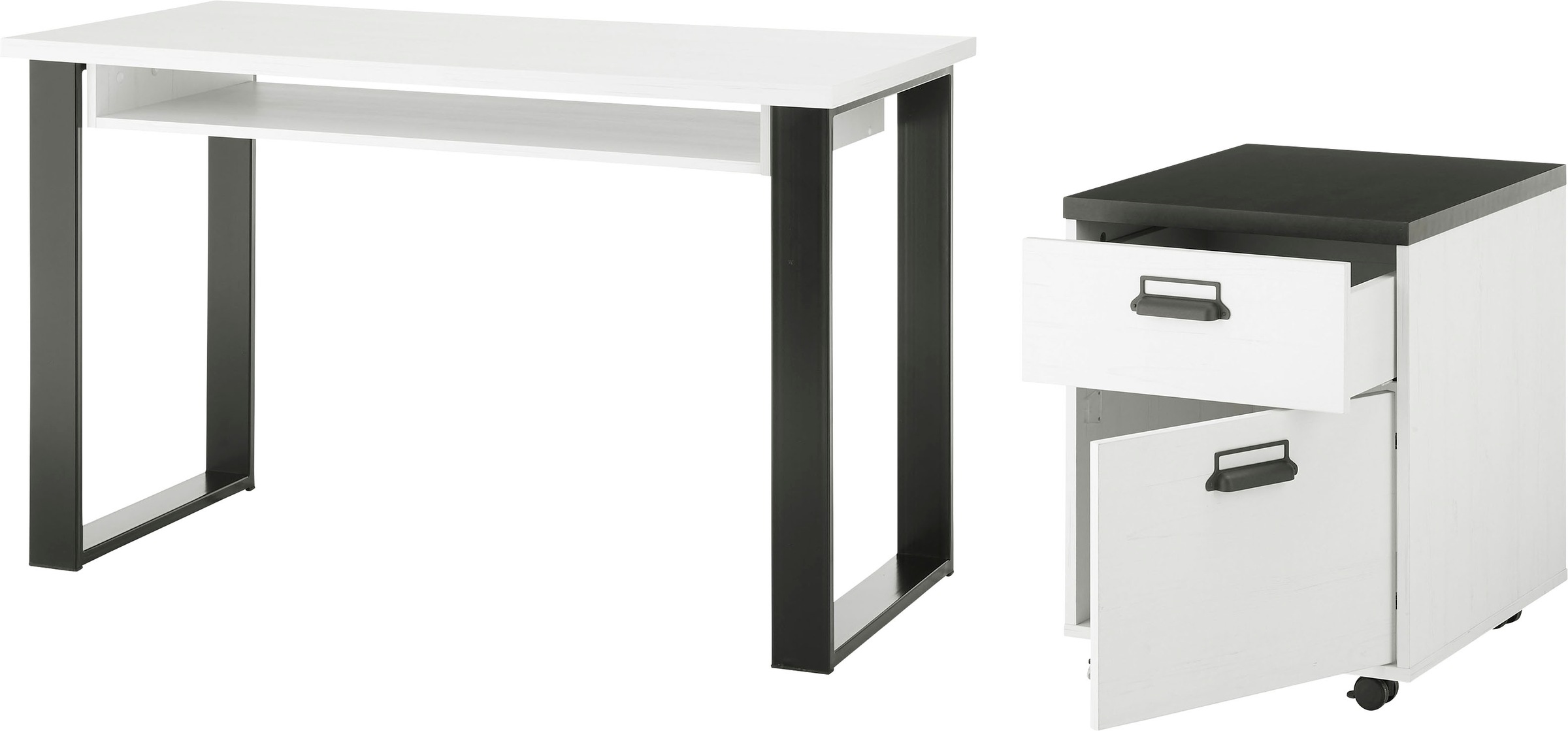 Image of Premium collection by Home affaire Schrank-Set »SHERWOOD«, (2 St.), Büromöbel Set, in modernem Holz Dekor, mit Apothekergriffen aus Metall, Breite ca. 165 cm bei Ackermann Versand Schweiz