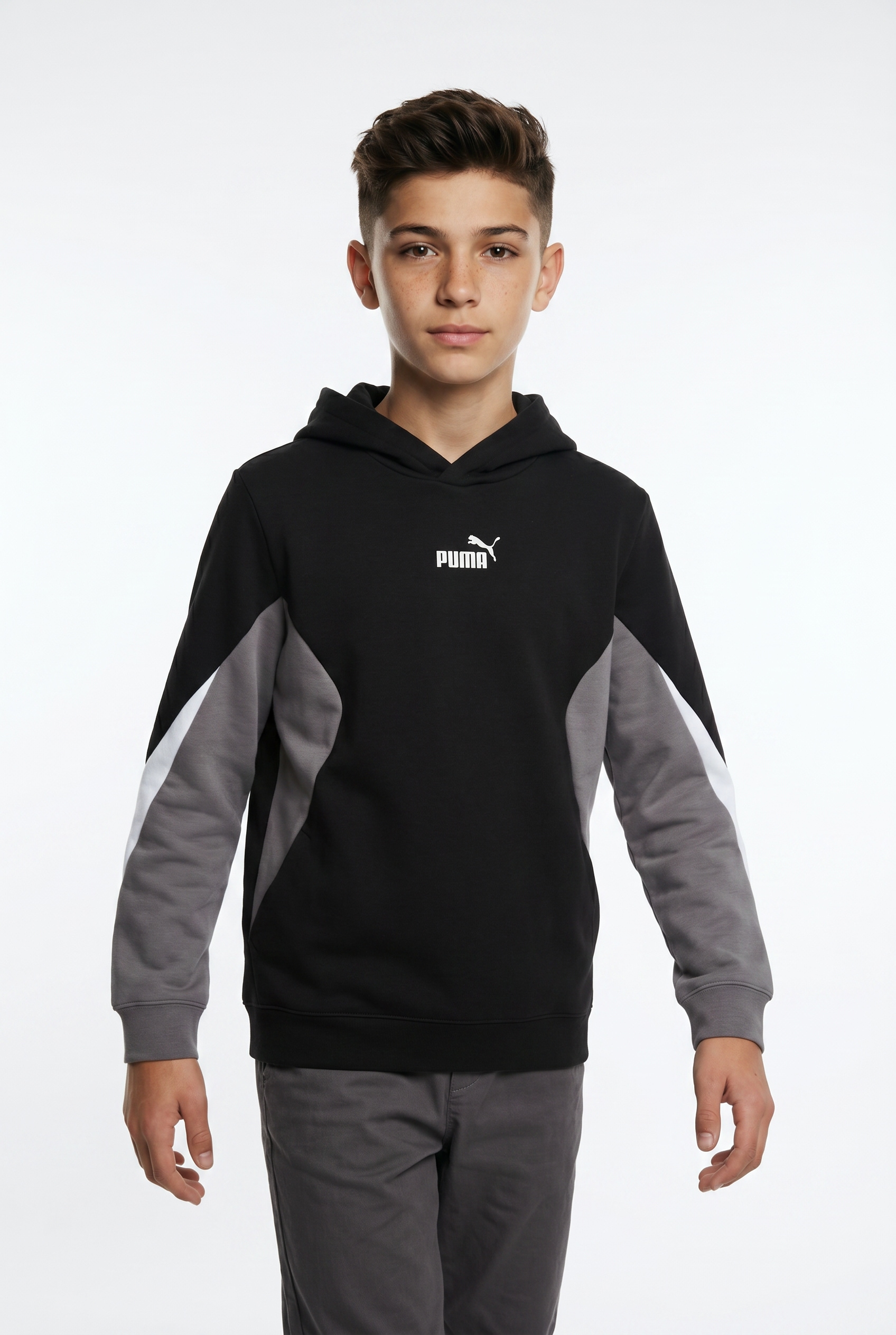 Image of PUMA Kapuzensweatshirt "ESS BLOCK HOODIE FL B", mit Kapuze, Regular Fit