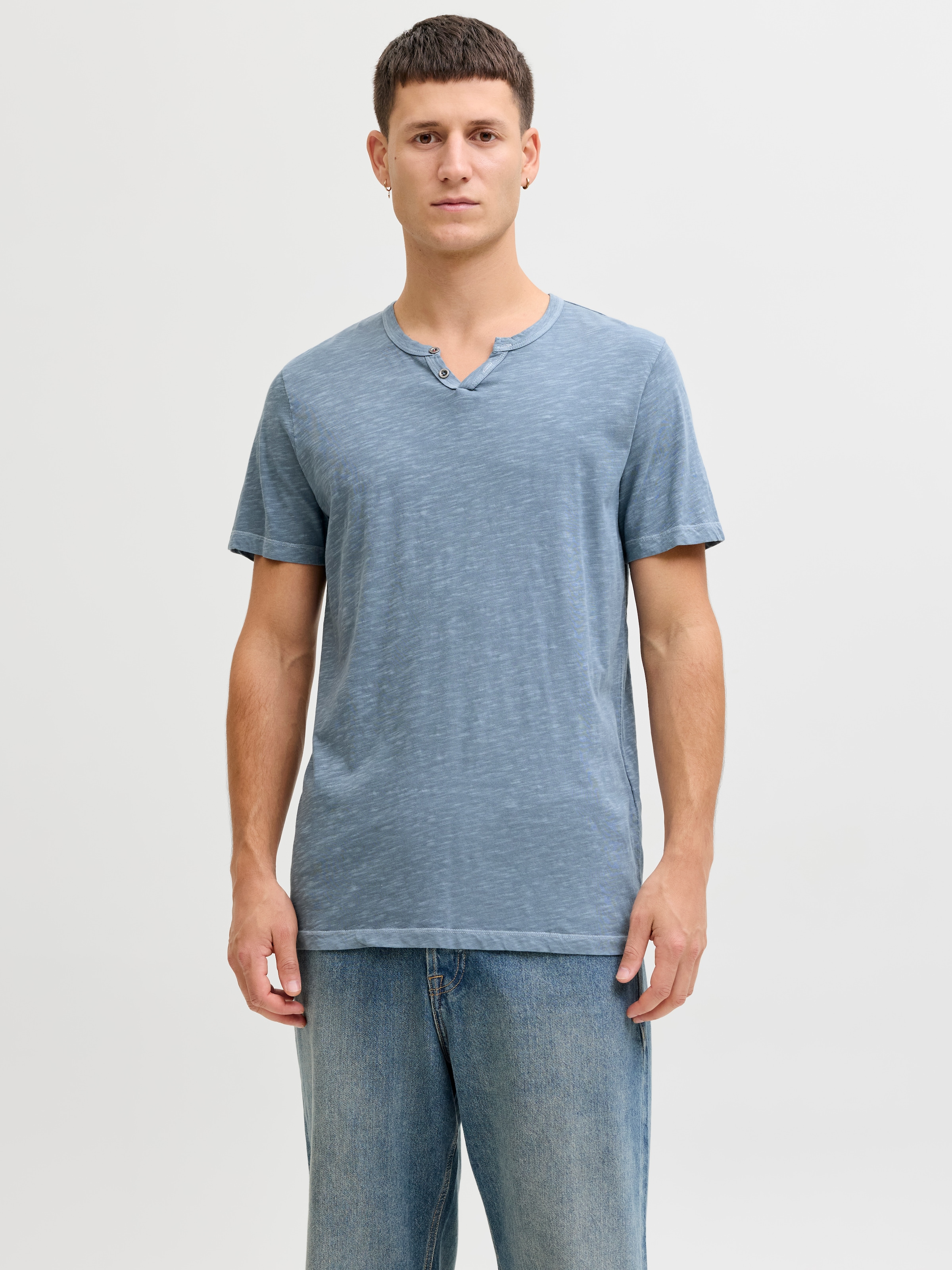 Image of Jack & Jones T-Shirt "SPLIT NECK TEE" mit V-Ausschnitt