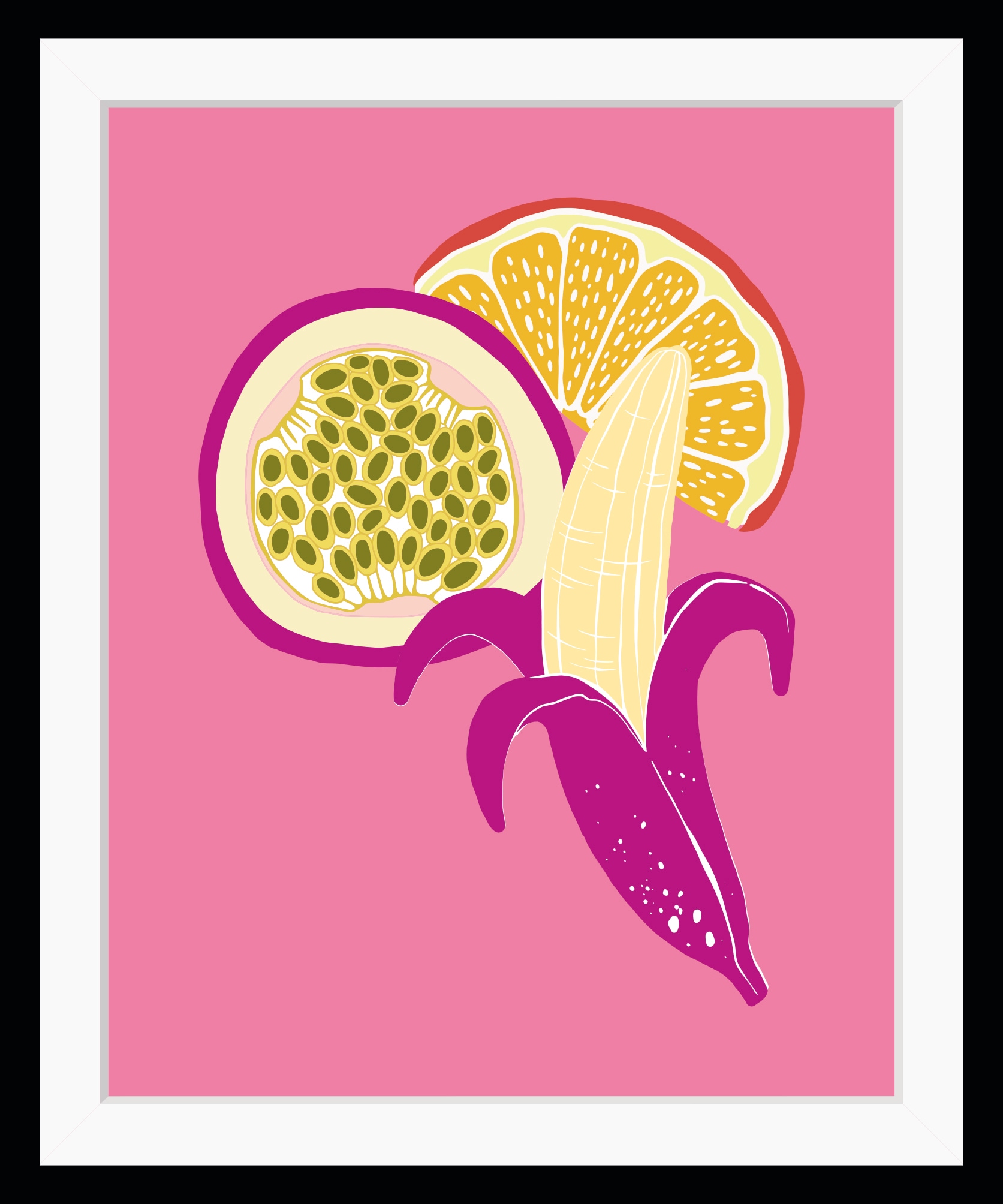 Image of queence Bild "Leonardo" Kunst Lebensmittel Obst Obst Bilder HD Premium Poster-Druck inkl. Holzrahmen