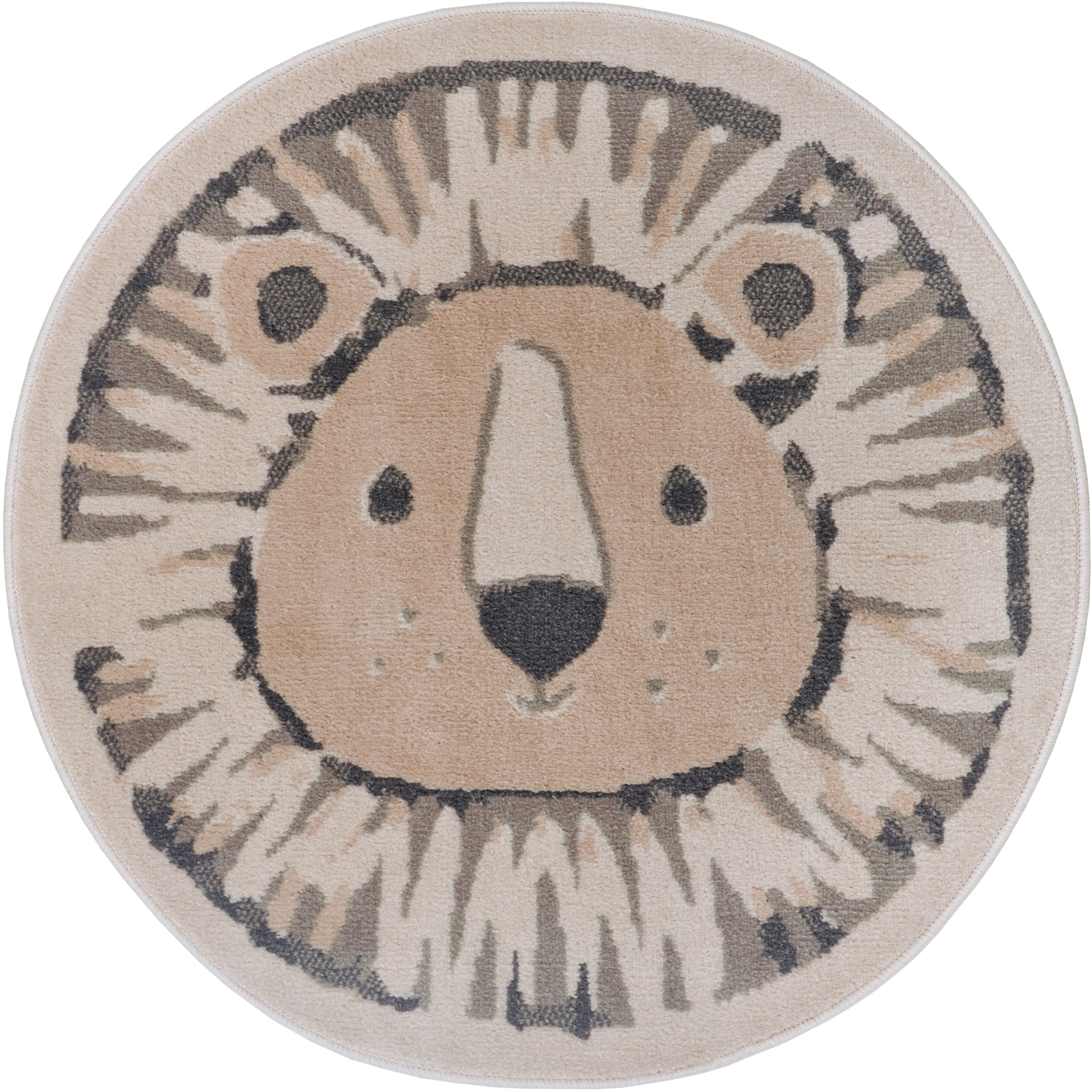 Image of HANSE Home Kinderteppich "Adventures Lion" rund 8 mm Höhe Spielteppich, fest, Kinderzimmer, Kurzflor, Spielunterlage