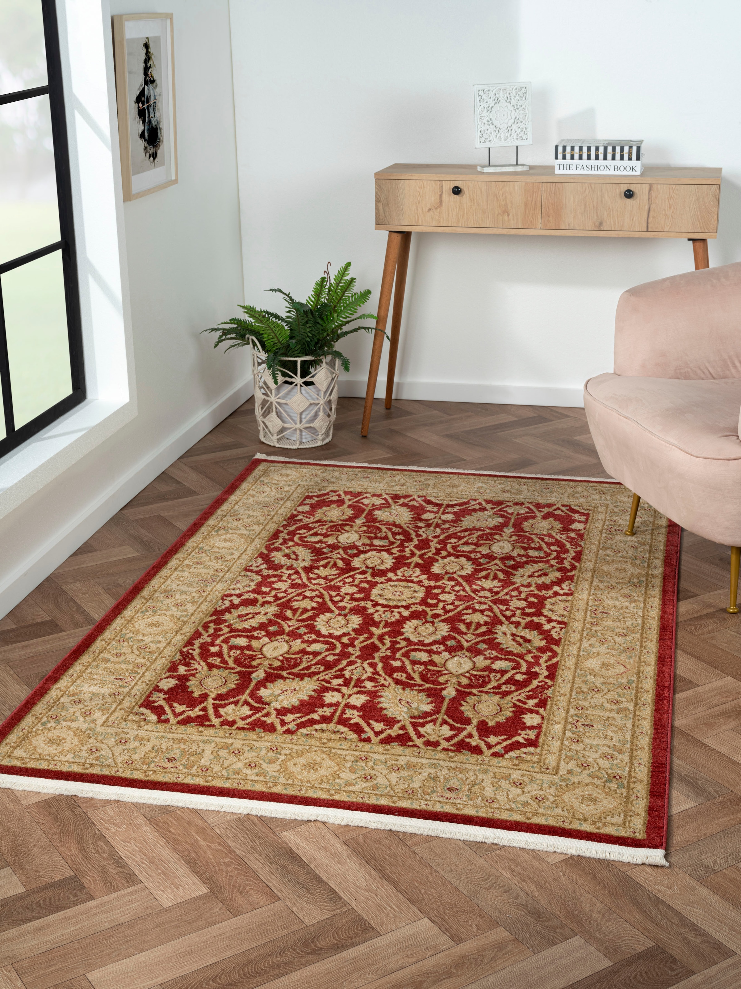 Image of Myflair Möbel & Accessoires Teppich "Maryam 1, LAGERRÄUMUNG" rechteckig 7,5 mm Höhe Kurzflor, Orient Optik, edler Glanz, mit Fransen, besonders weich