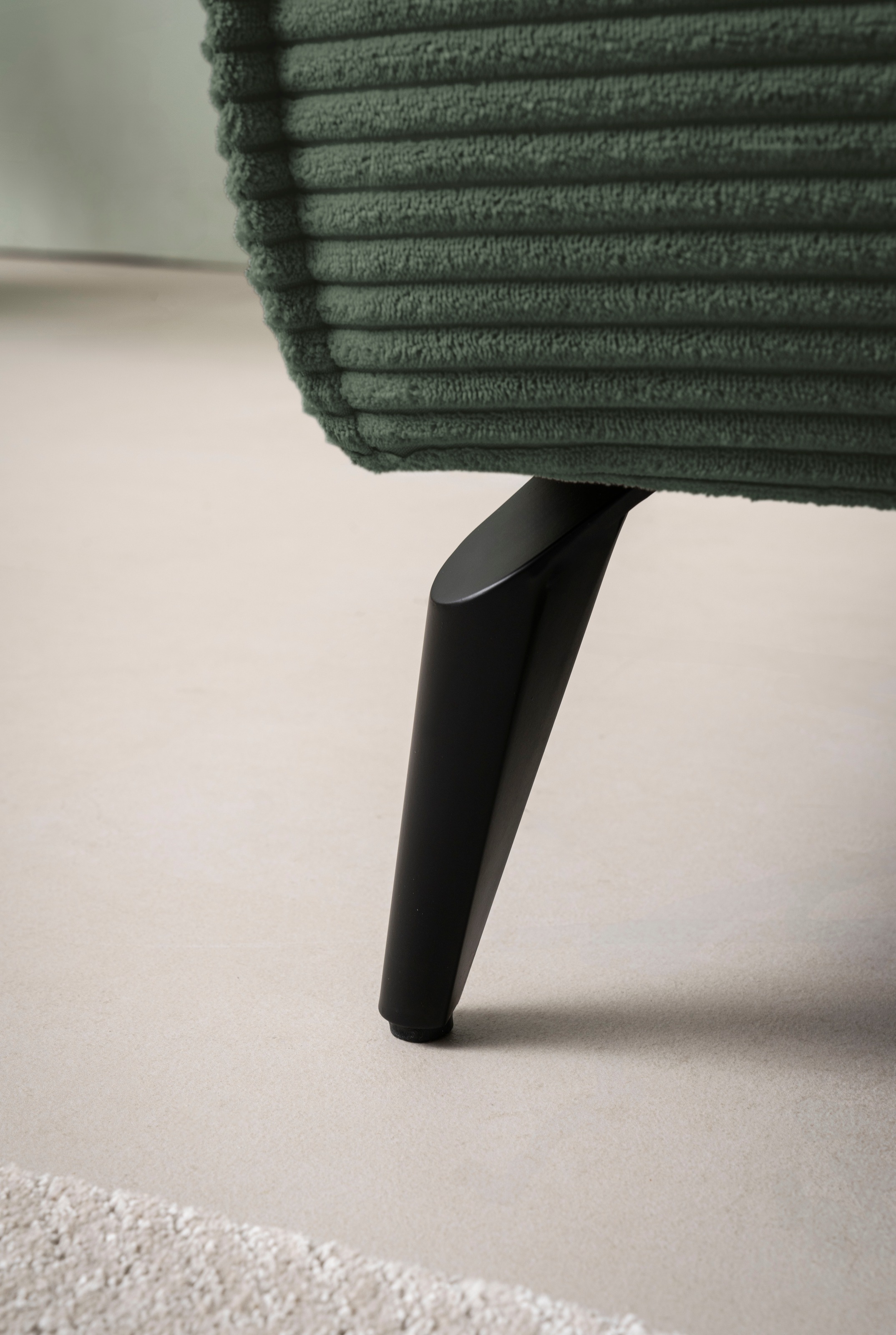 andas Ecksofa »TVINNU, L-Form, 275cm, in Cord und Flachgewebe«, wahlweise Recamiere rechts/links, schwarze Füsse, bequemer Sitzkomfort