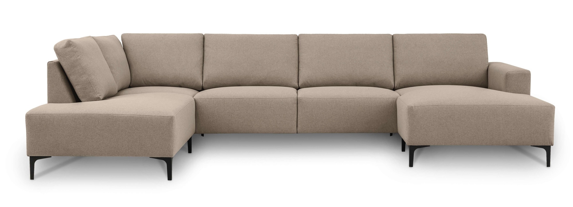 Home affaire Paysage de salon »Tournon U-Form, XXL Sofa, Breite 333 cm, Webstoff, Chenille« Designsofa im nordischen Stil, Wellenunterfederung, Metallfüsse