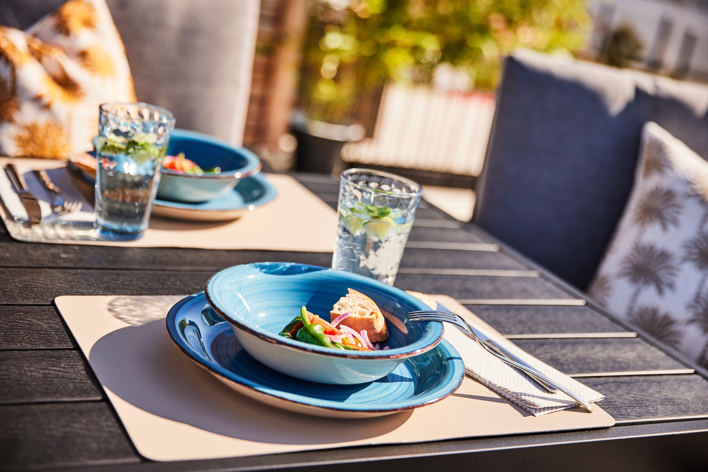 GOODproduct Tafelservice »Teller Set, Geschirr-Set Bell Tempo« rustikale Holzoptik mit Spiraldekor, 12 Teile, für 6 Personen