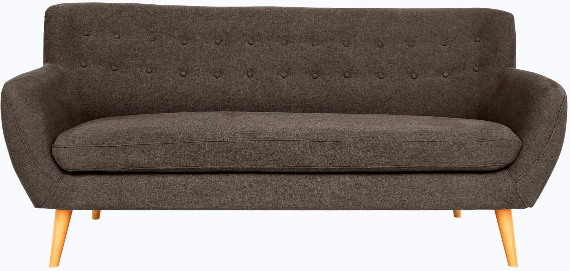 Image of Home affaire 3-Sitzer »Noris«, mit Zierknopfheftung im Rücken, skandinavischer Stil, Holzfüsse bei Ackermann Versand Schweiz