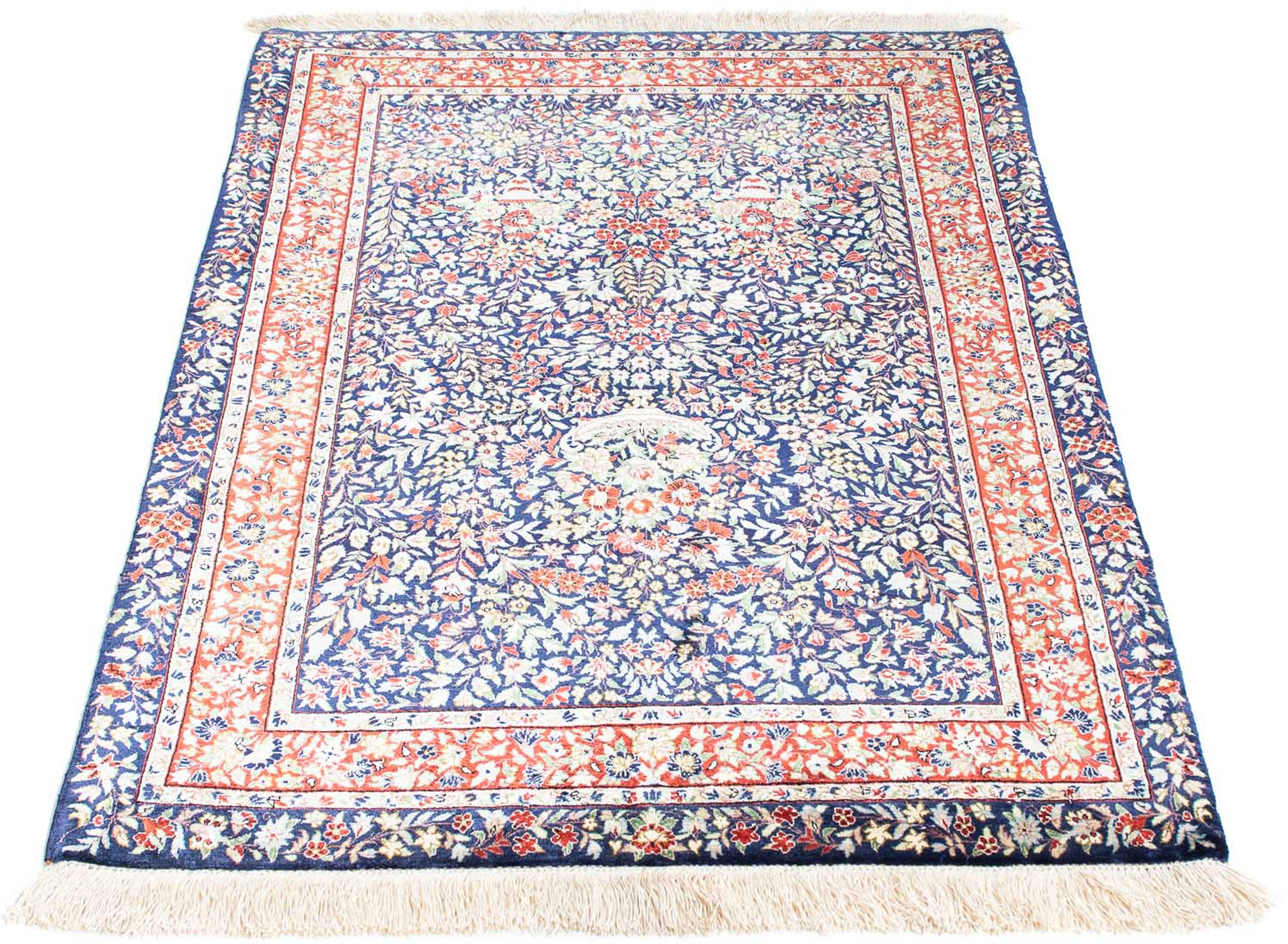 Image of morgenland Orientteppich »Perser - Ghom - 120 x 78 cm - dunkelblau«, rechteckig, 10 mm Höhe, Wohnzimmer, Handgeknüpft, Einzelstück mit Zertifikat bei Ackermann Versand Schweiz