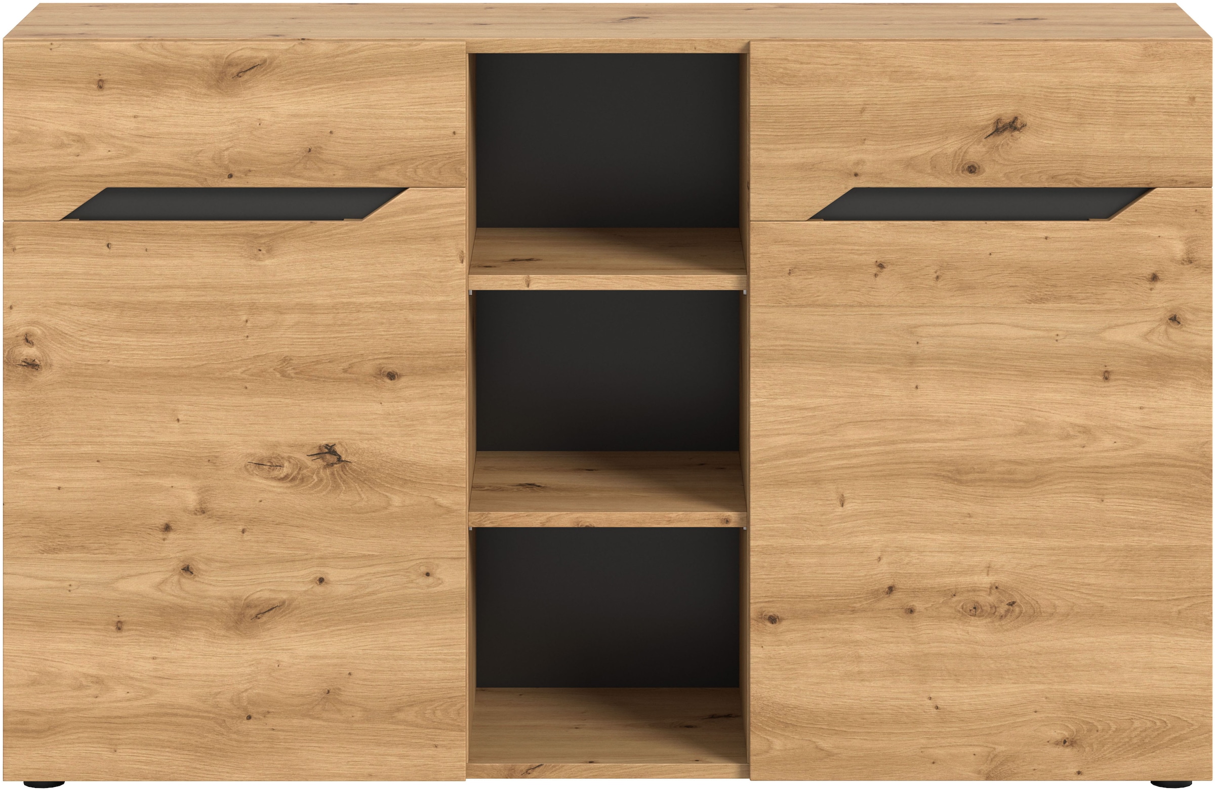 INOSIGN Sideboard »SERTA, Breite: 130cm, 2 Türen, 3 offene Fächer, viel Stauraum« Anrichte, Kommode, Schrank, Board, Higboard