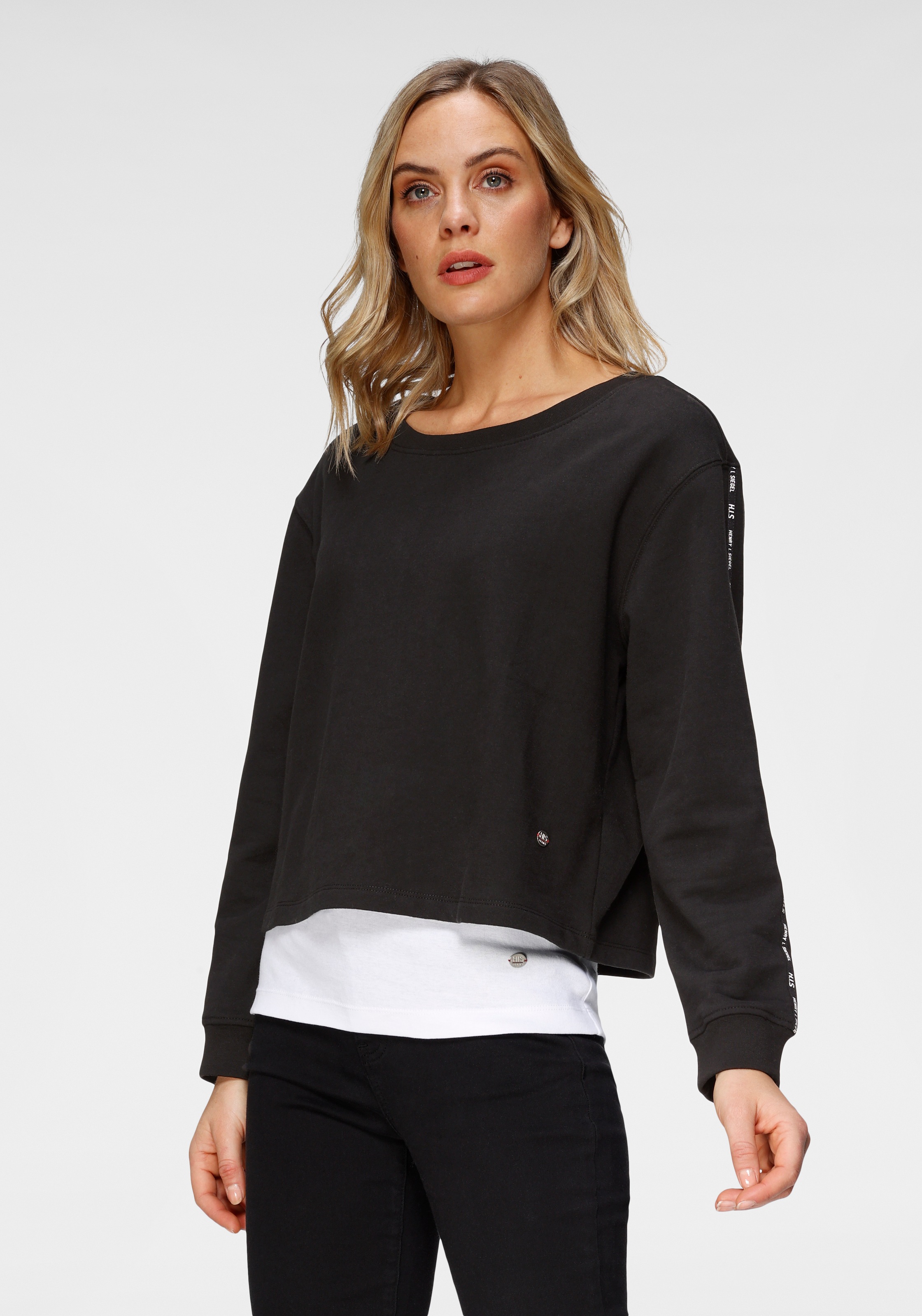 Image of H.I.S Sweatshirt, cropped mit Logo-Tape von H.I.S bei Ackermann Versand Schweiz